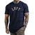 Academy Scallop Tee - Navy / Khaki