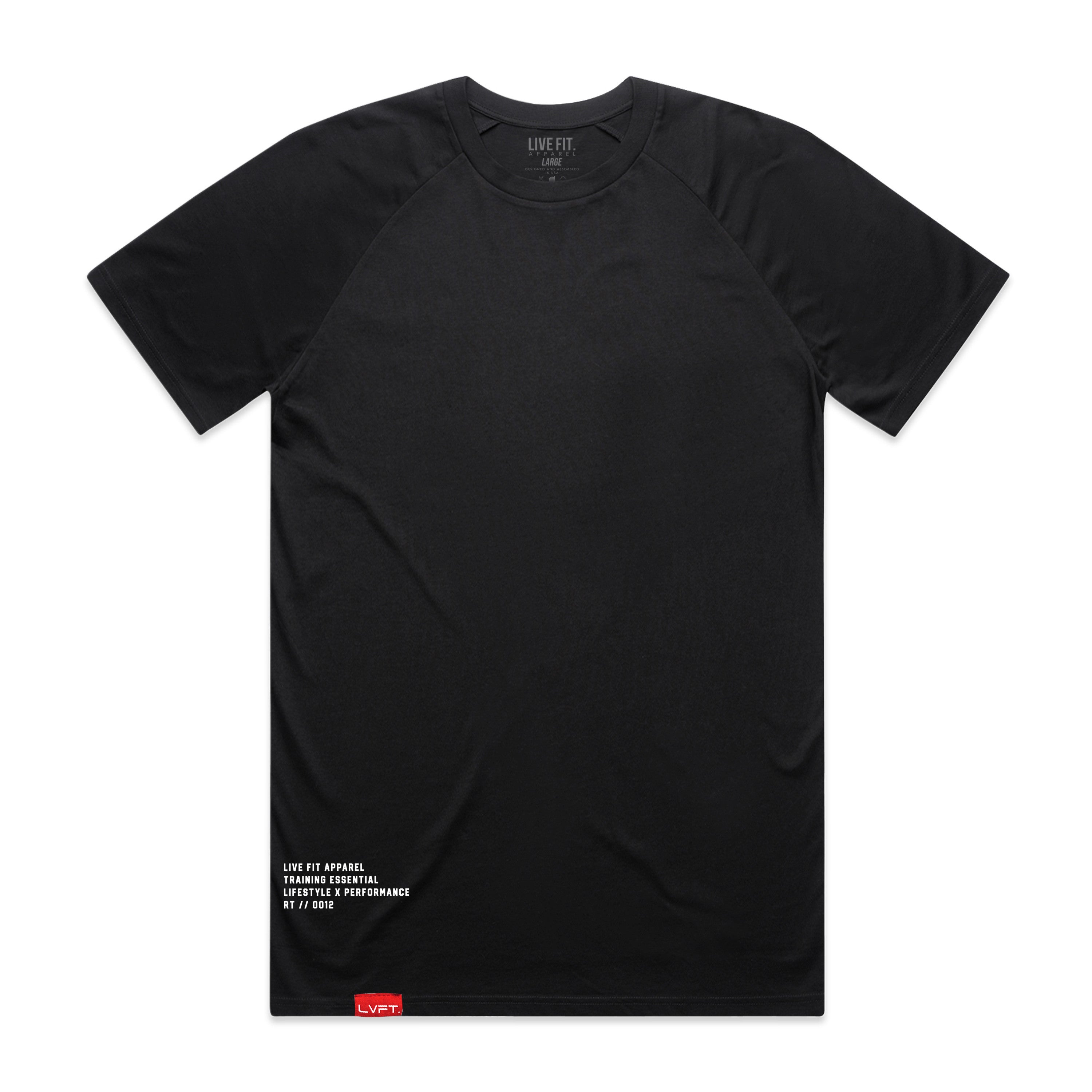 Active RT 0012 Raglan Tee - Black