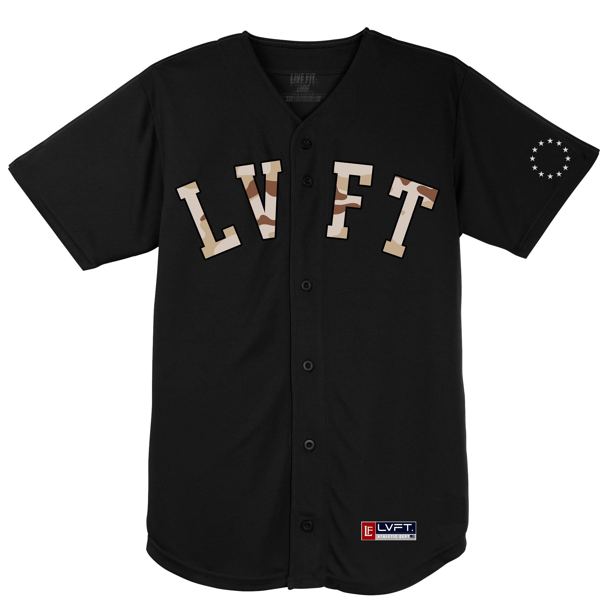 Recon Baseball Jersey - Black / Desert Camo