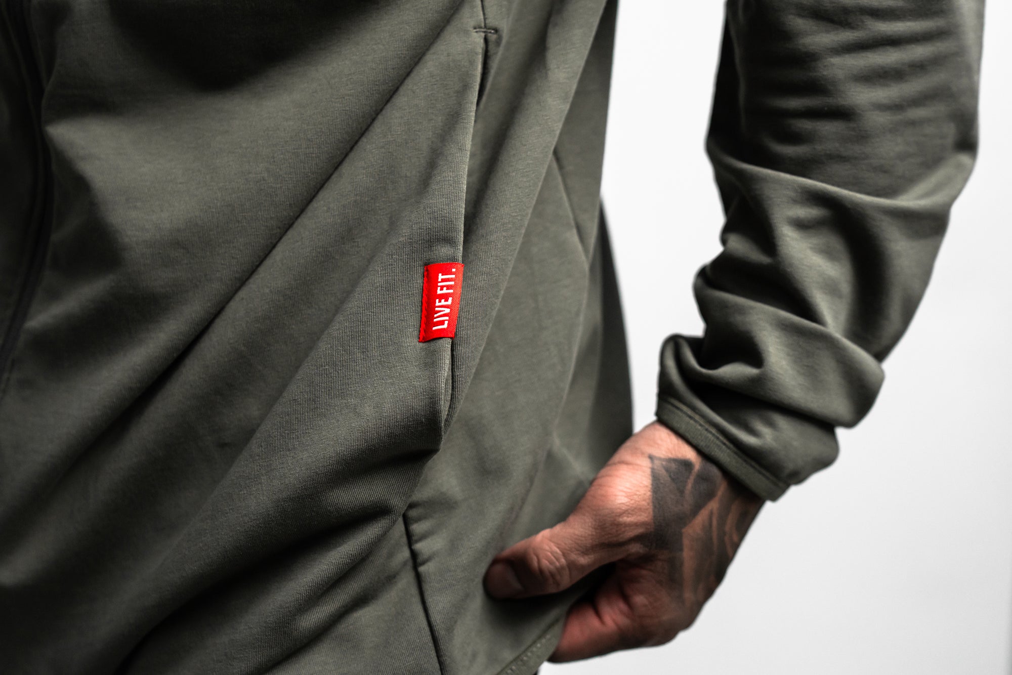 Kinetic Zip-Up Hoodie - Olive