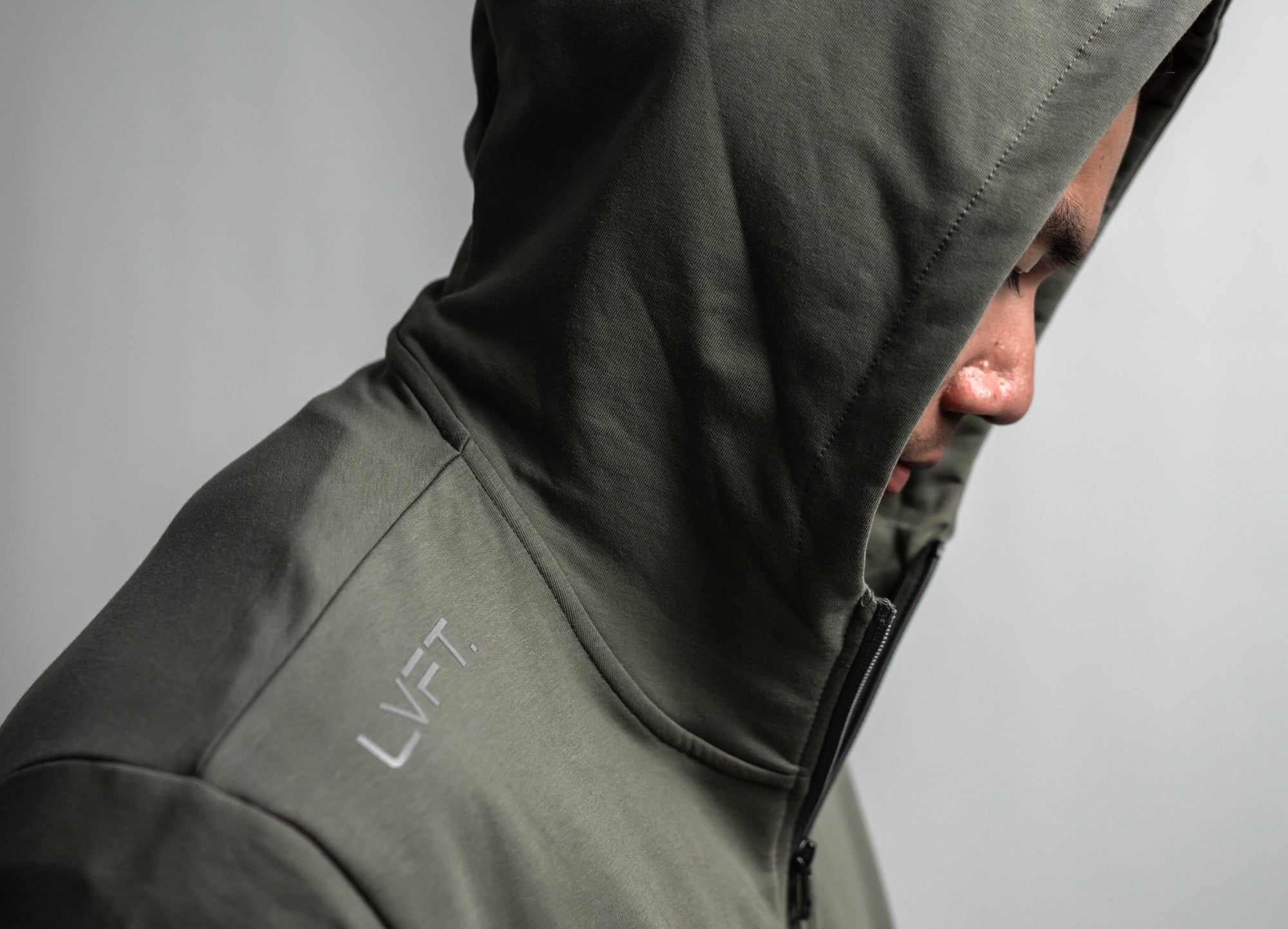 Kinetic Zip-Up Hoodie - Olive