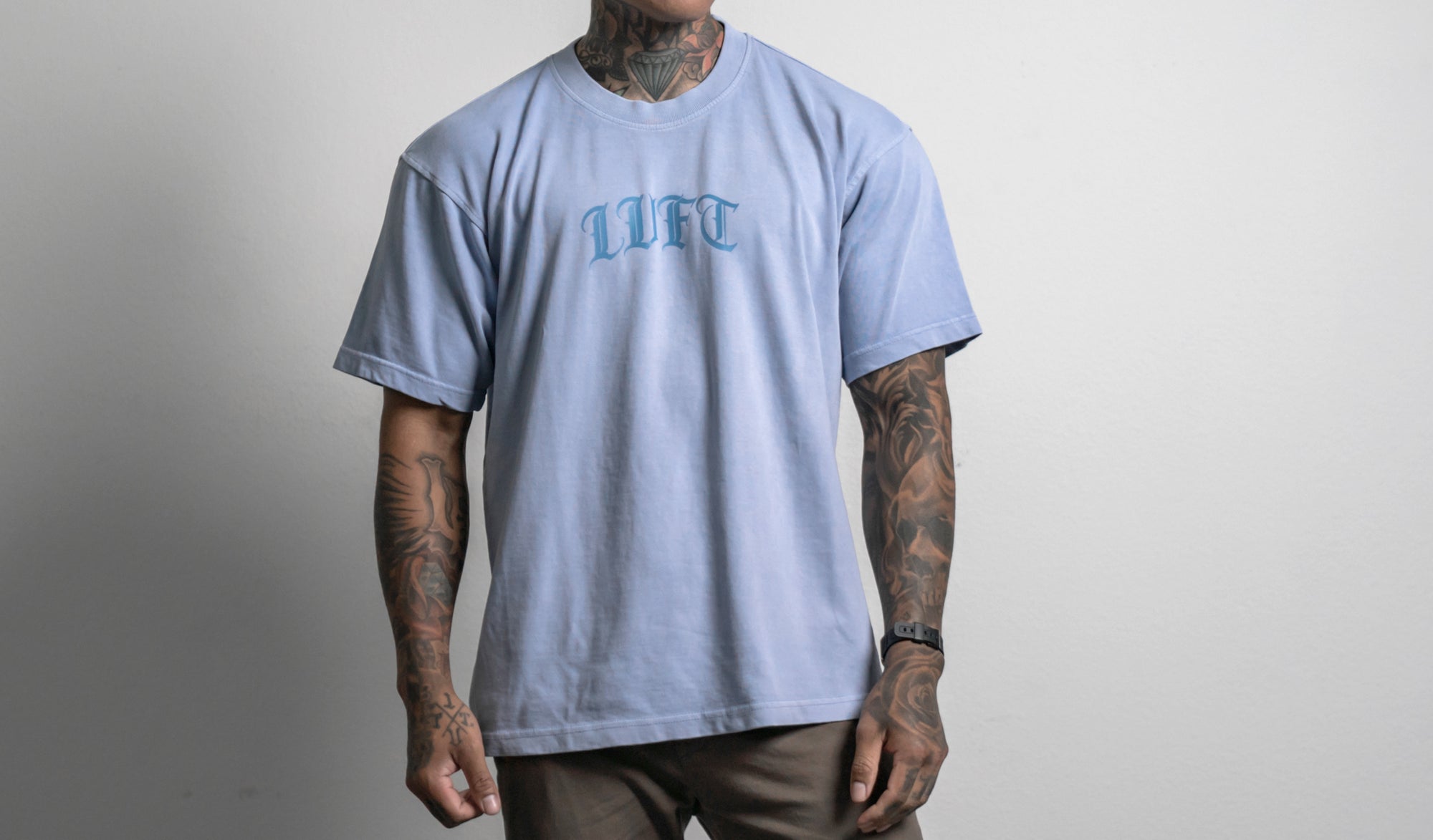 Gotham Oversized Tee - Light Blue