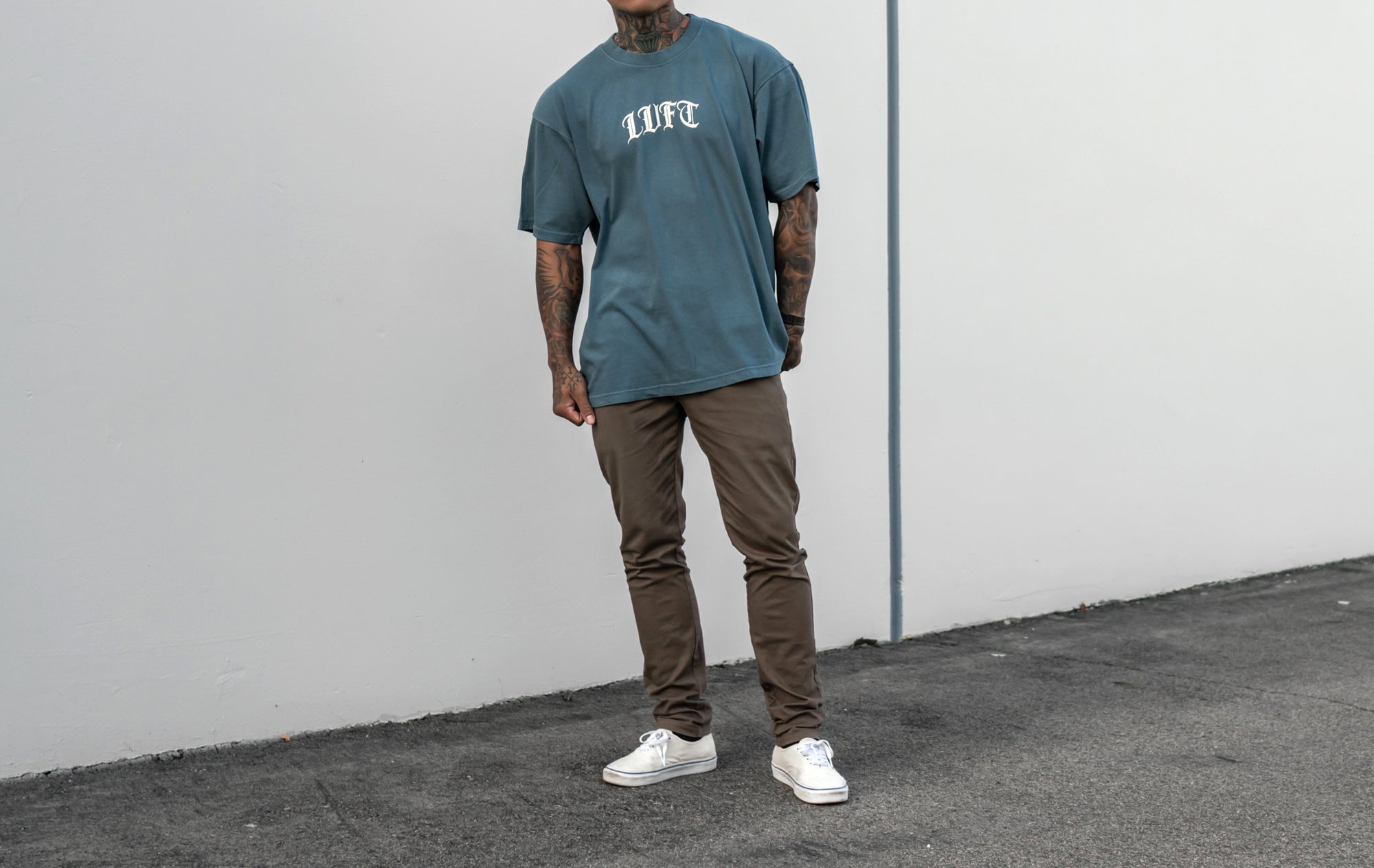 Gotham Oversized Tee - Blue / Cream