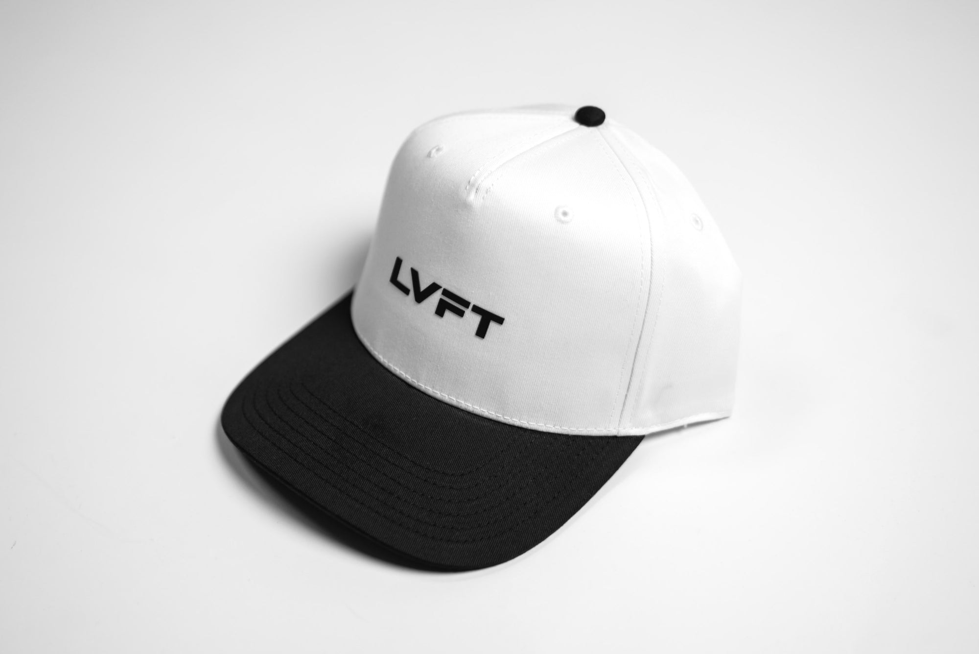 Slate 5 Panel Structured Cap - White/Black