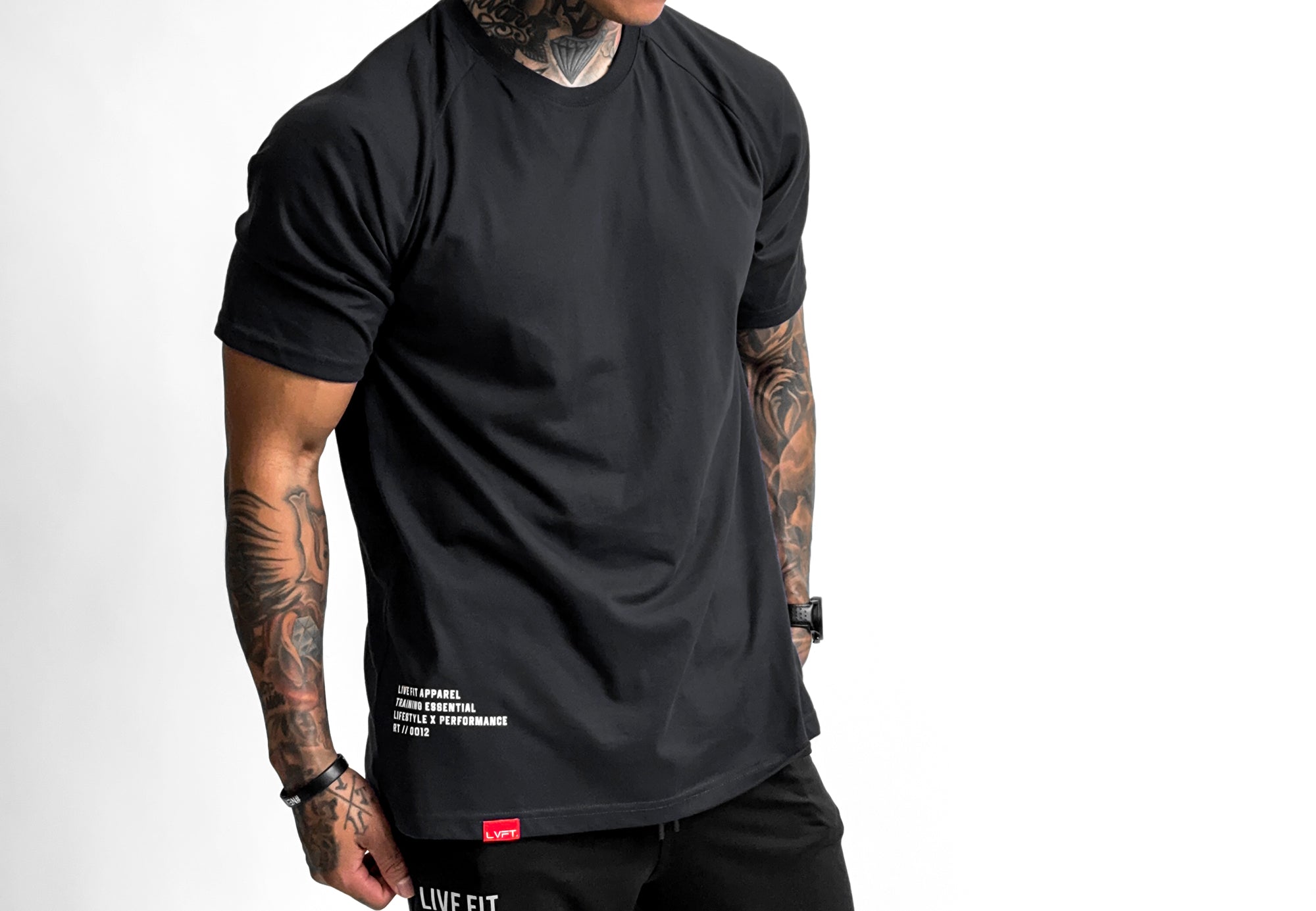 Active RT 0012 Raglan Tee - Black