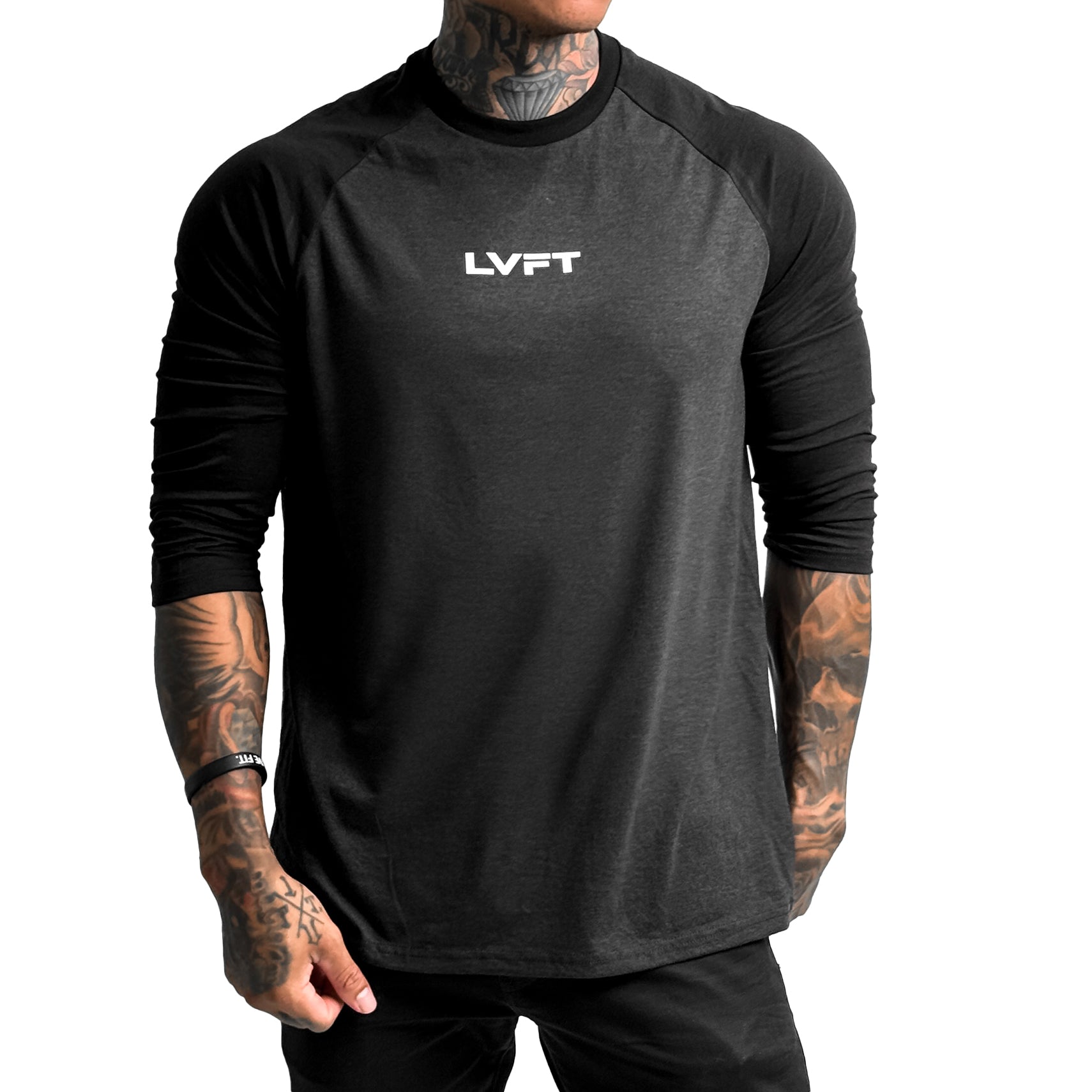 Slate Raglan Tee - Black Charcoal