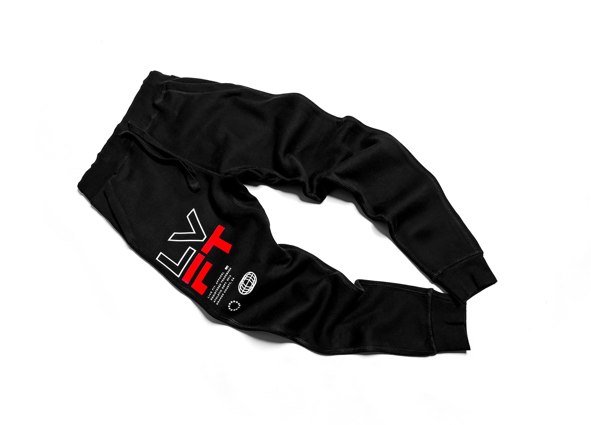 Racer Fleece Joggers - Black/Red