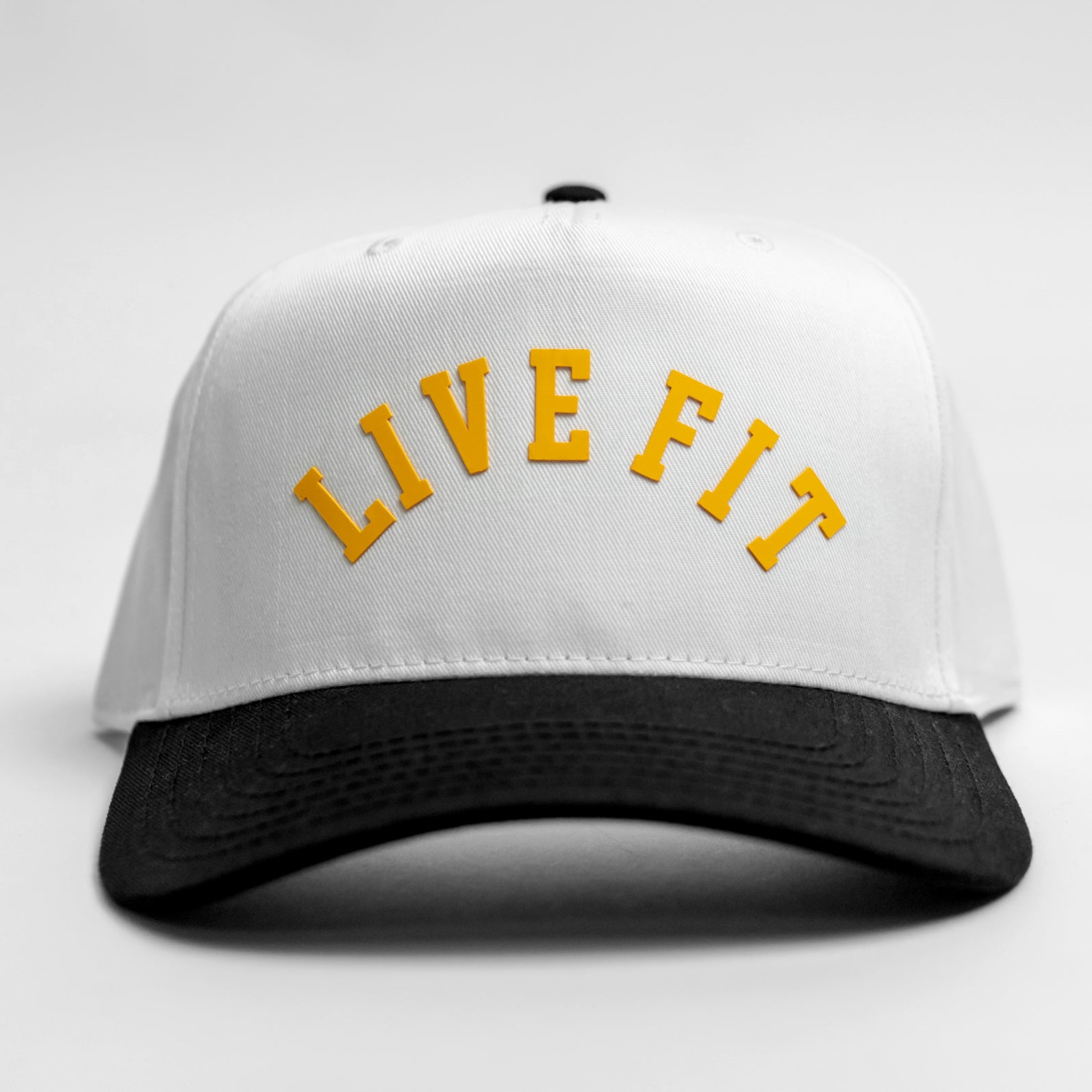 Live Fit. 5 Panel Snapback - White / Black