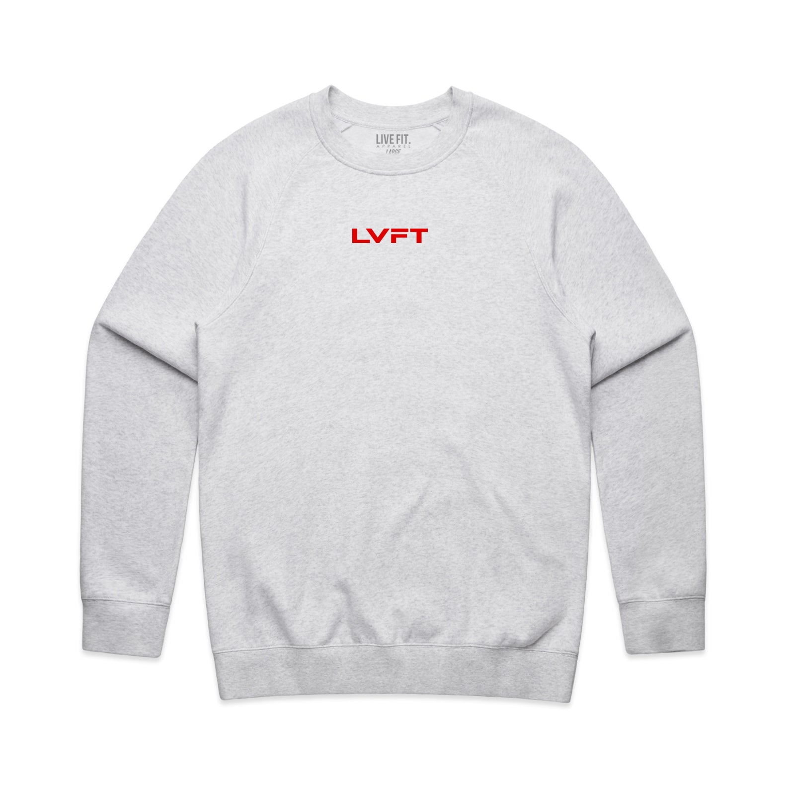 Logo Crewneck Sweater - White Heather / Red