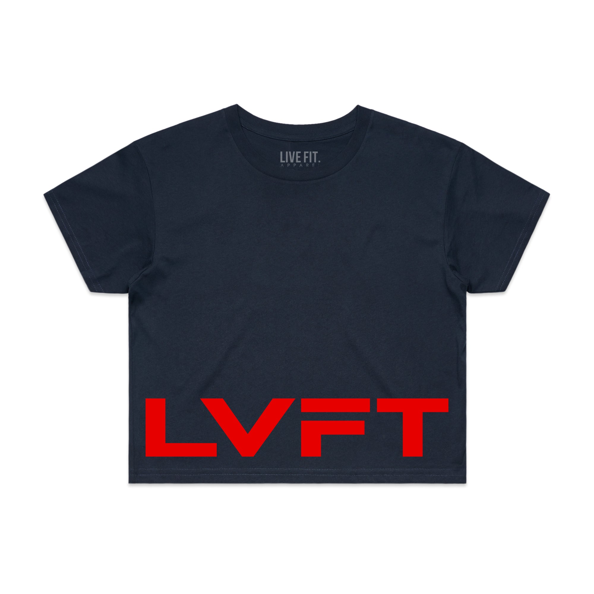 American Crop Tee - Navy/Red