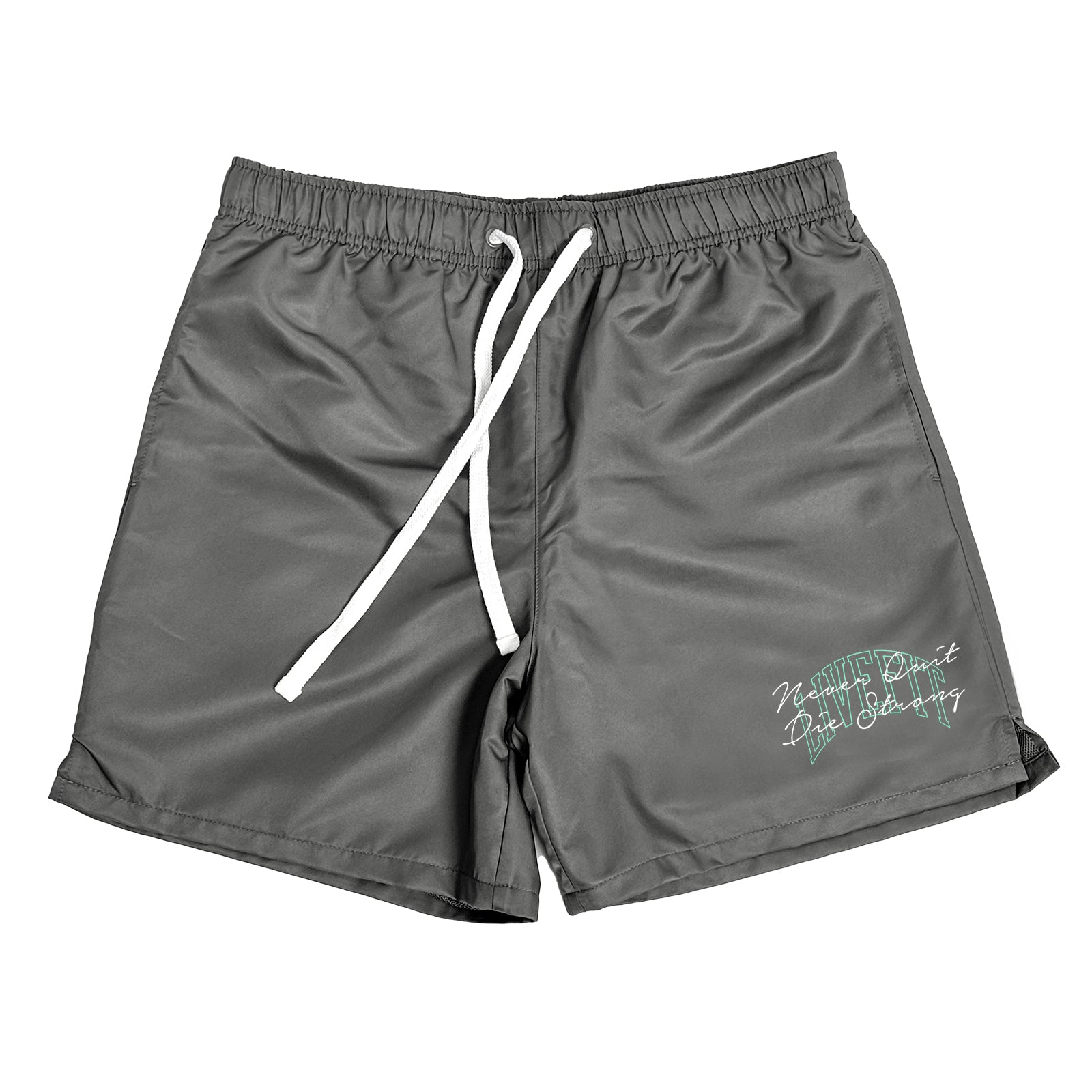 Never Quit x Die Strong Running Shorts - Gray