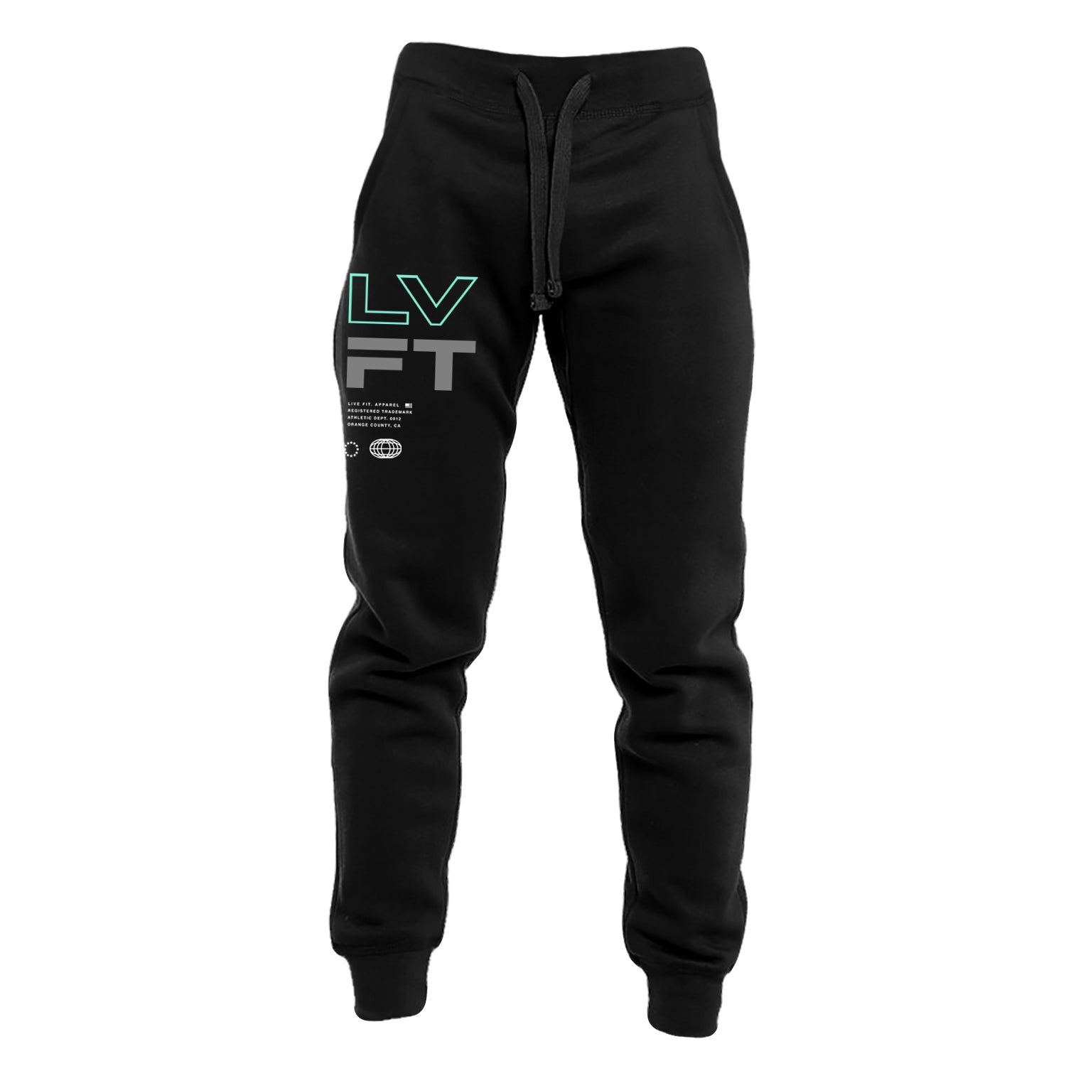 Racer Fleece Joggers - Black/Mint