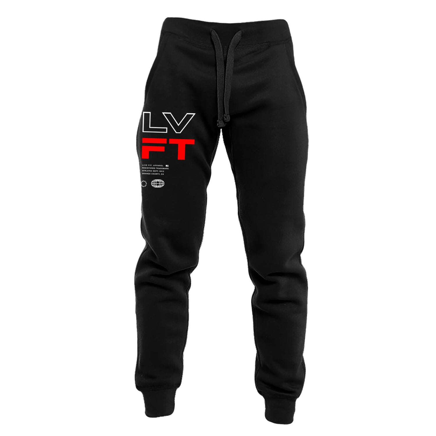 Racer Fleece Joggers - Black/Red