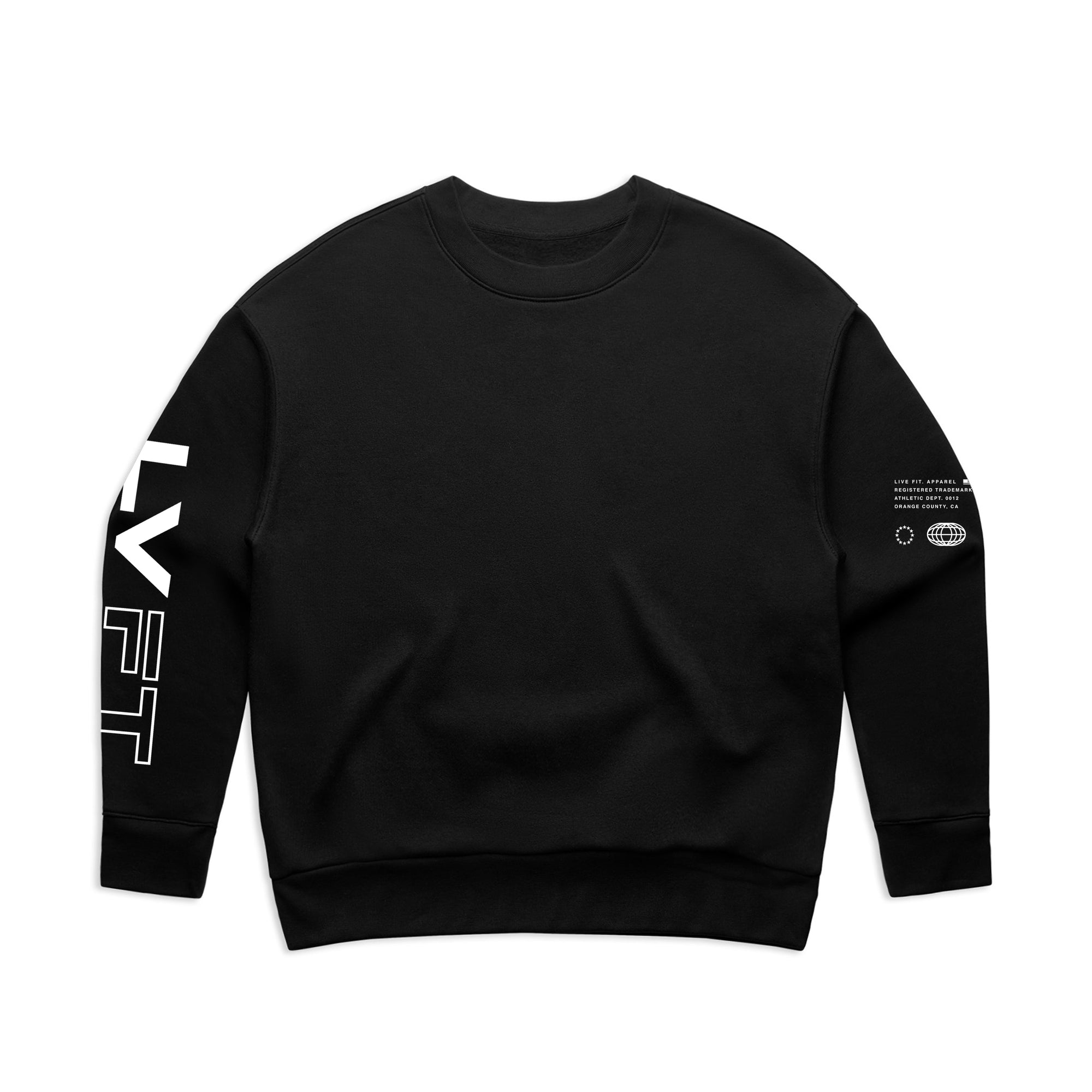 Racer Crop Crewneck - Black/White