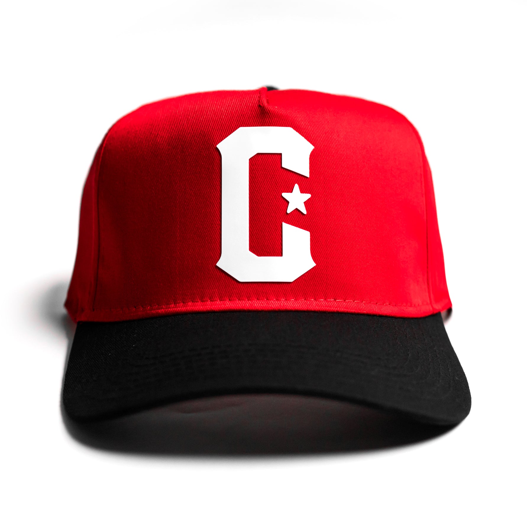 C 5 Panel Cap - Red / Black