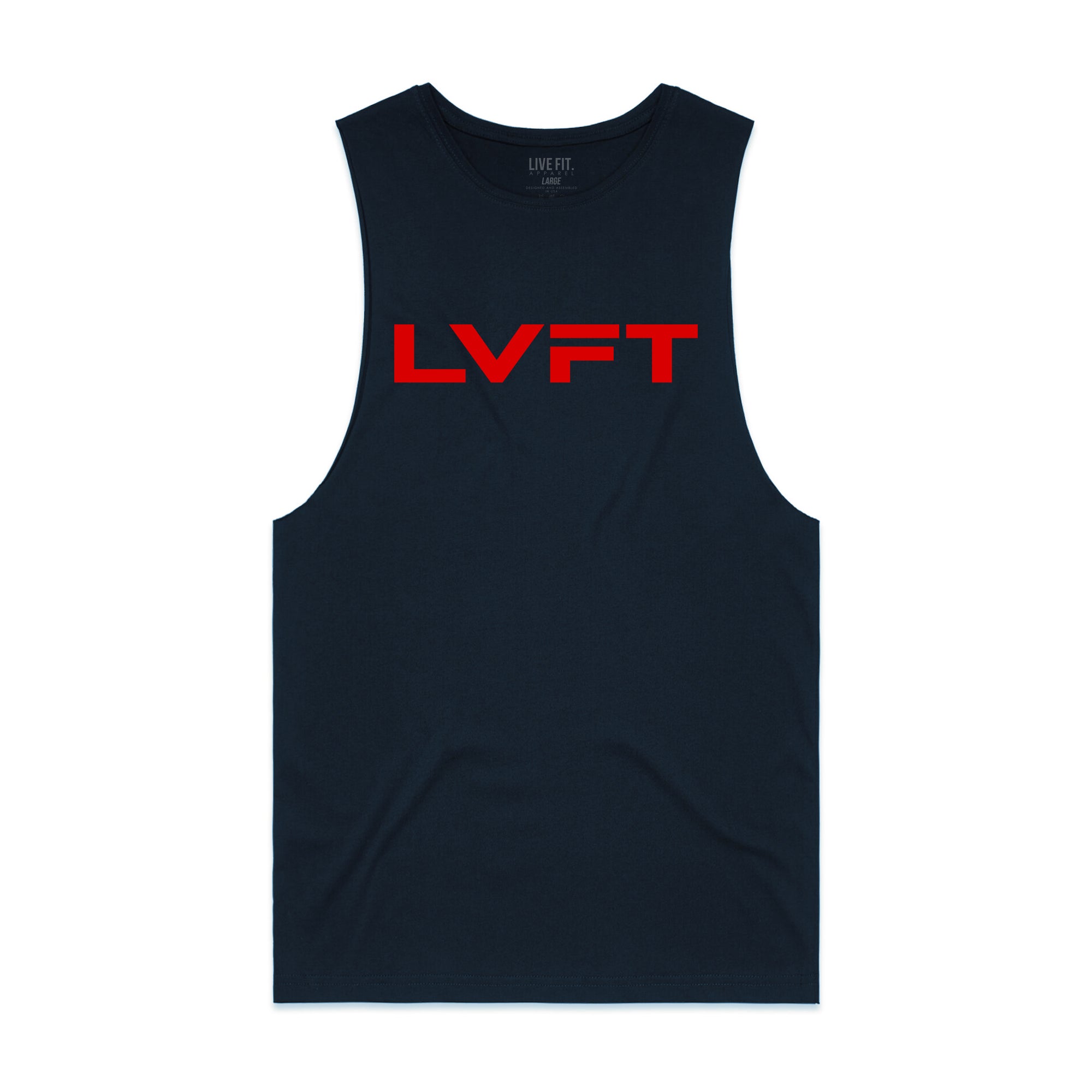 Raw Slate Tank - Navy/Red