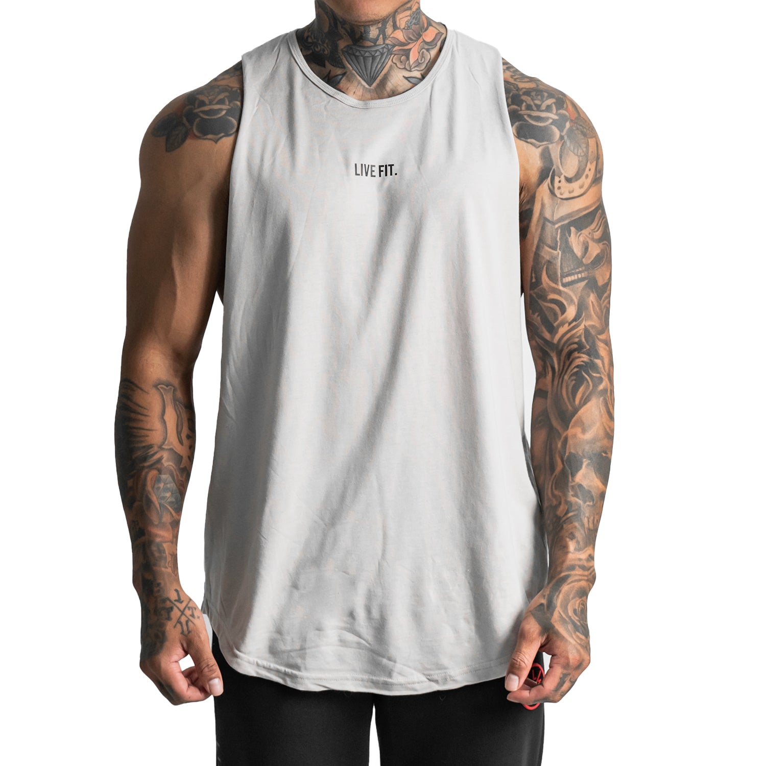 Stamped Long Body Cutoff Tank - Smoke