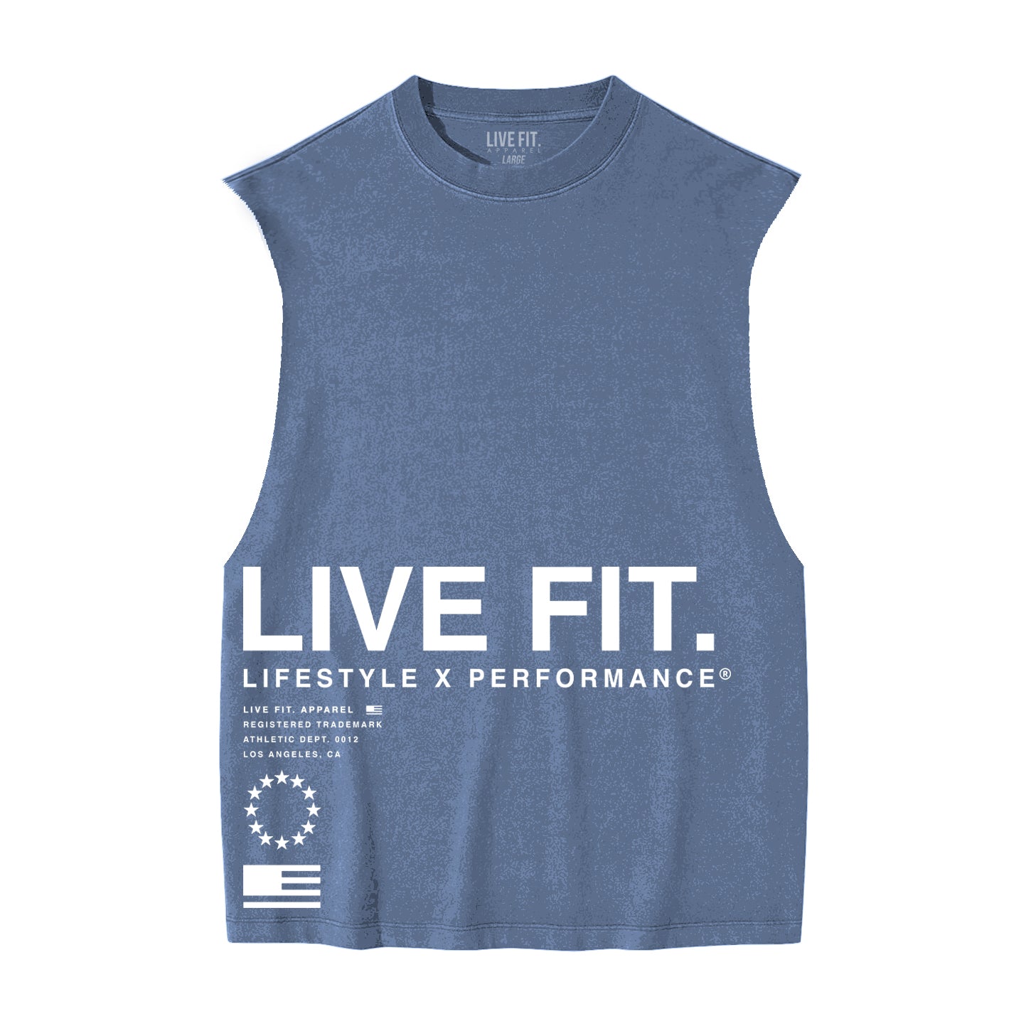 Urban Muscle Tank - Denim / White