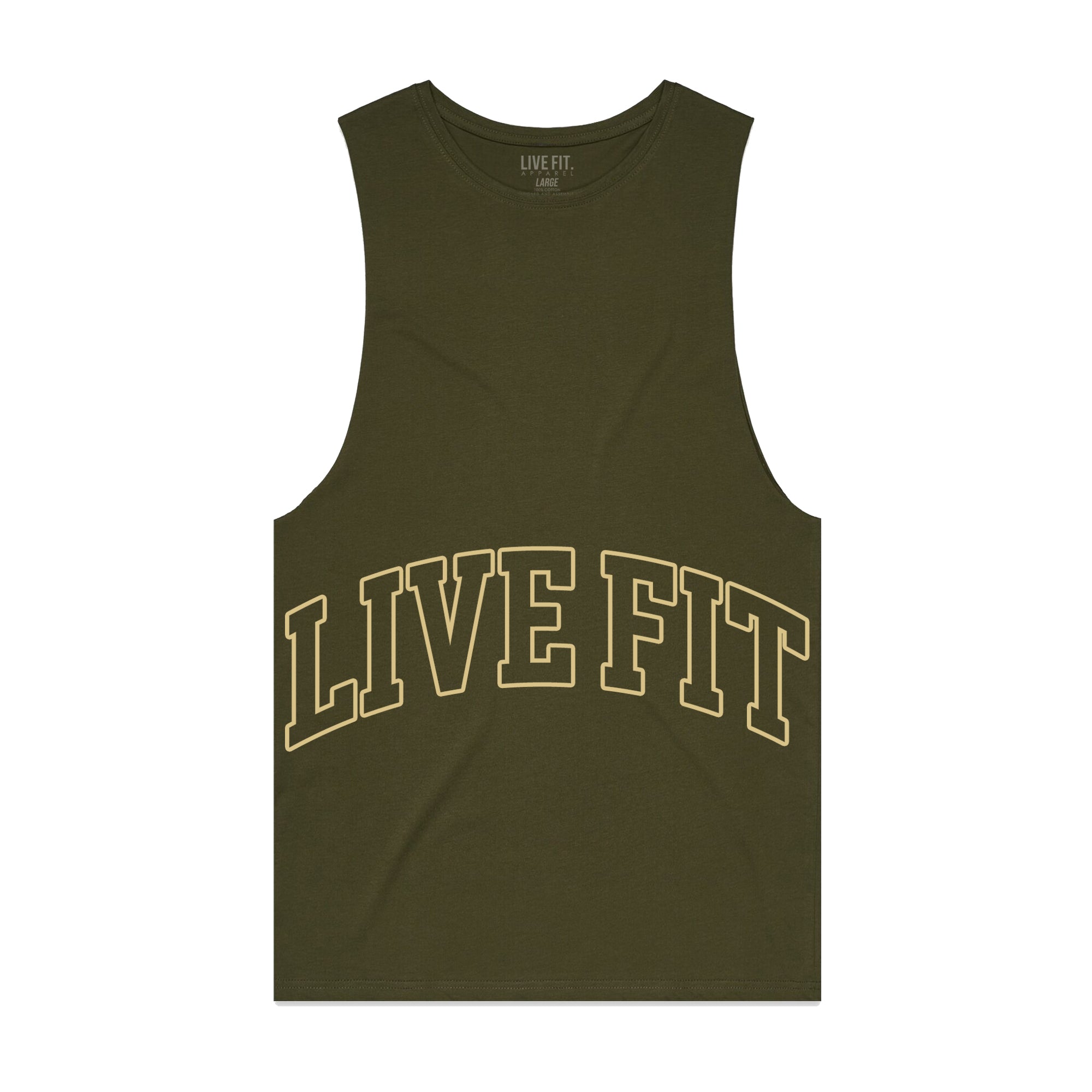 Letterman Muscle Tank - OD Green