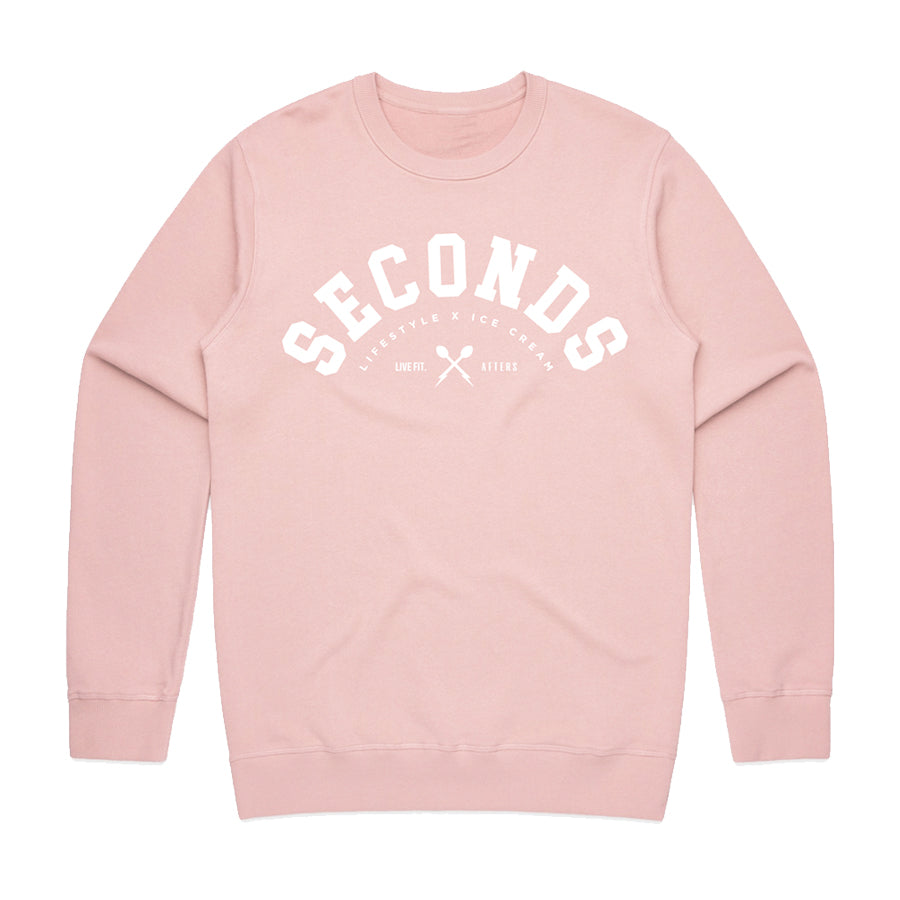 Live Fit Apparel and Afters Ice Creams BFS SECONDS CREWNECK - CORAL - LVFT 