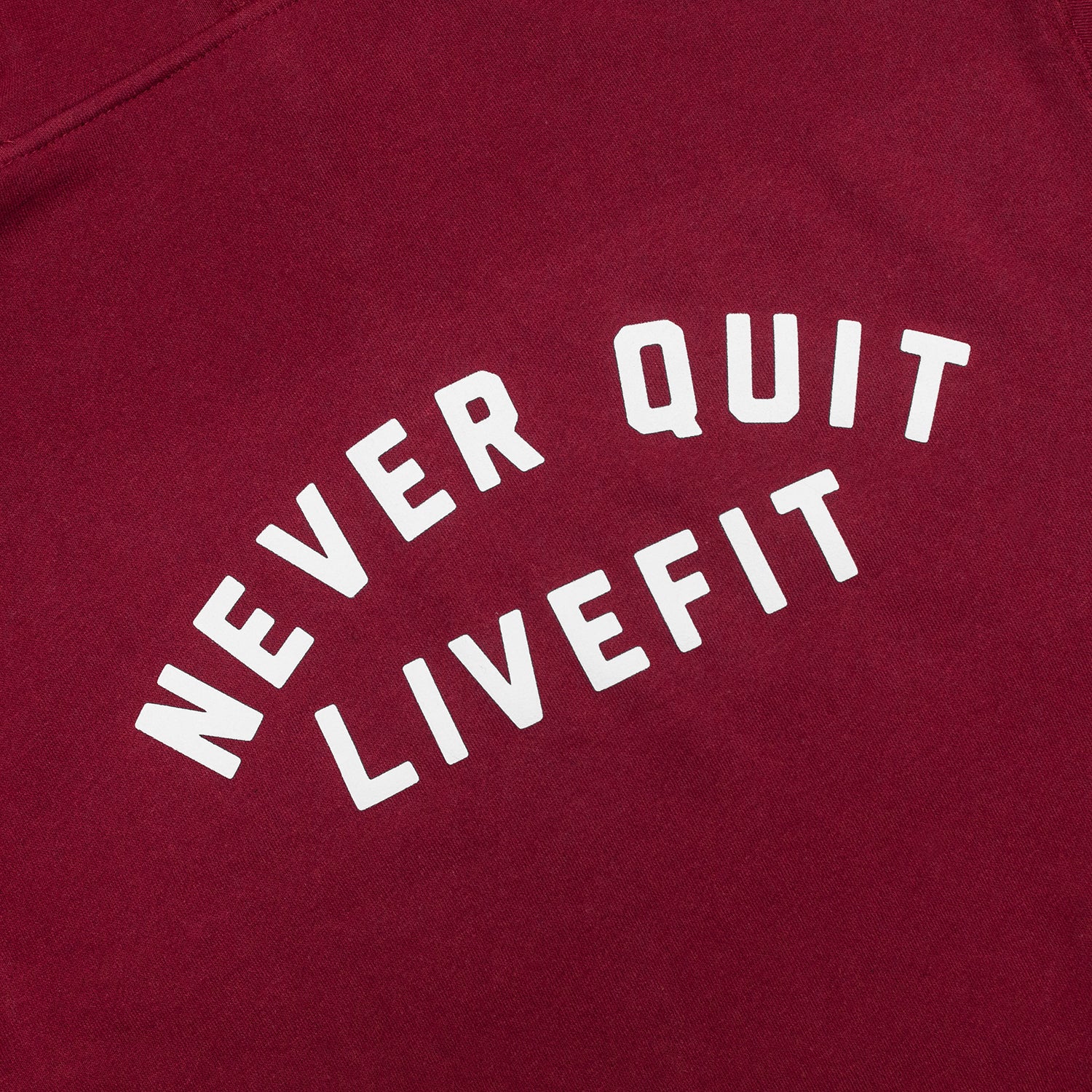 Live Fit Apparel Never Quit Hoodie- Cardinal - LVFT 