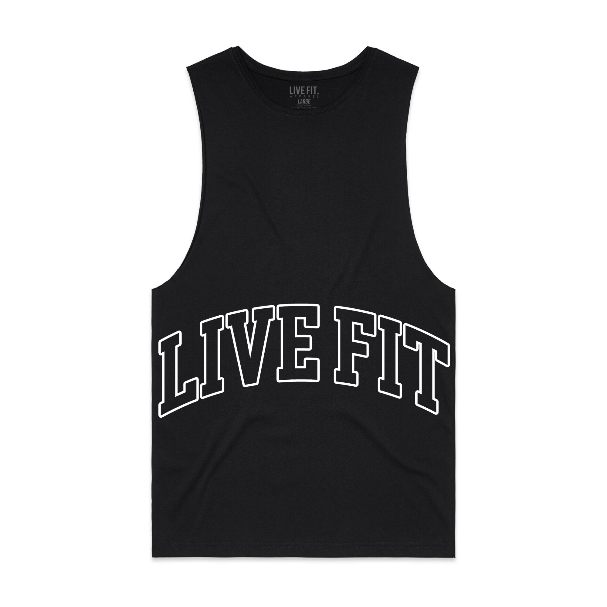 Letterman Muscle Tank -  Black