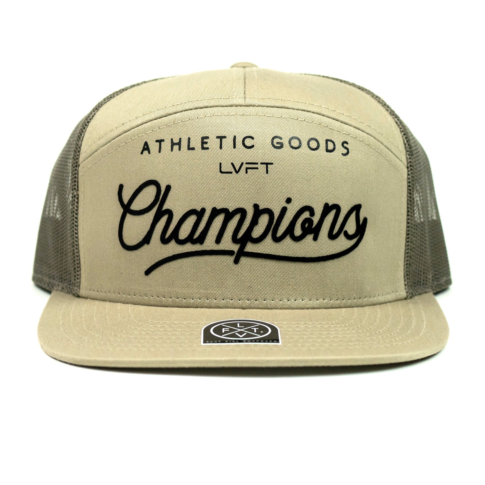 Champions 7 Panel Snapback - Khaki / Black