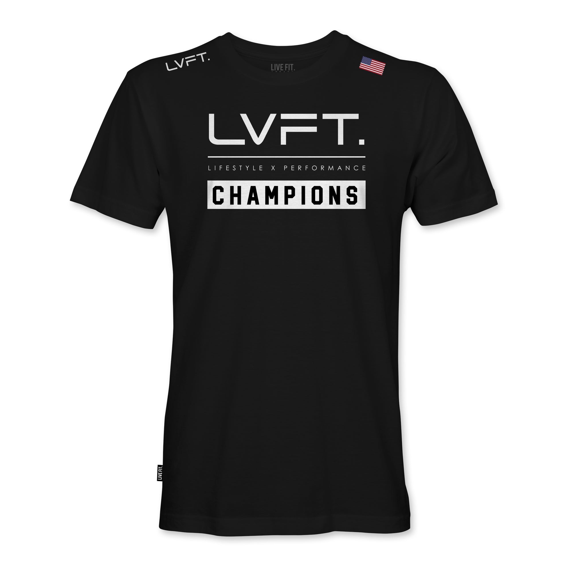 Live Fit Apparel Champions Tee - Black - LVFT 