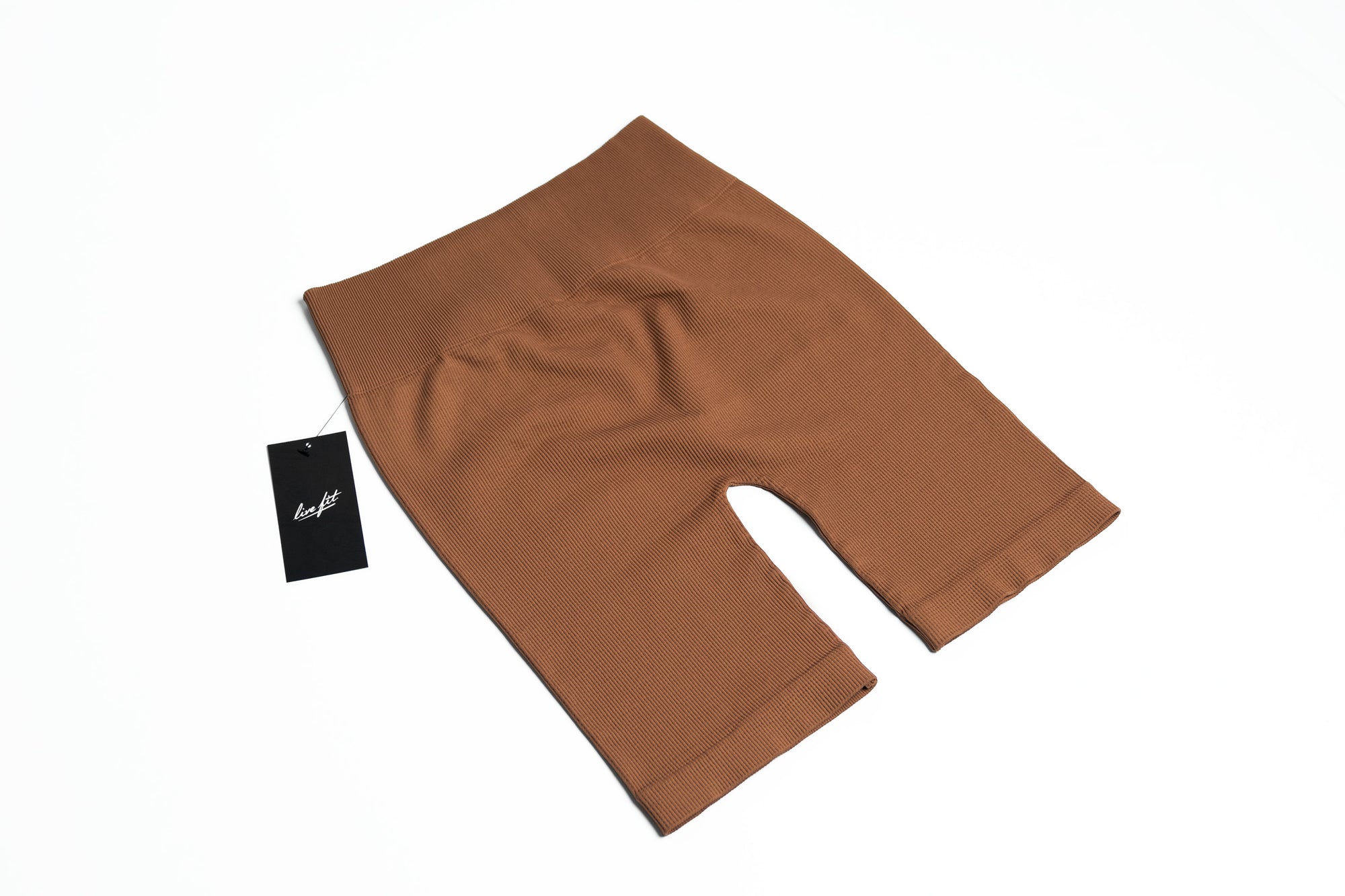 Ribbed Biker Shorts - Chestnut