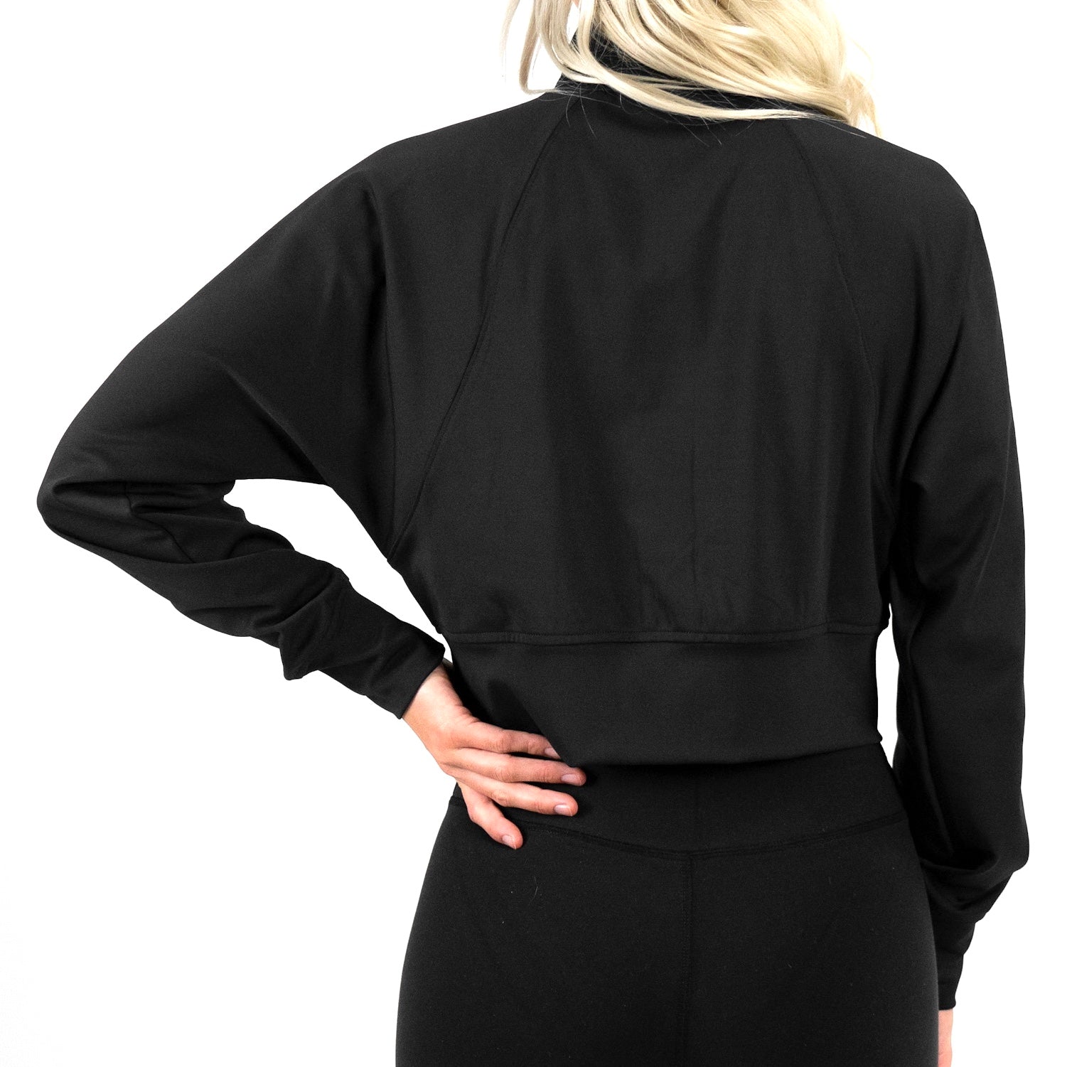 Stealth Crop Zip-up  - Black