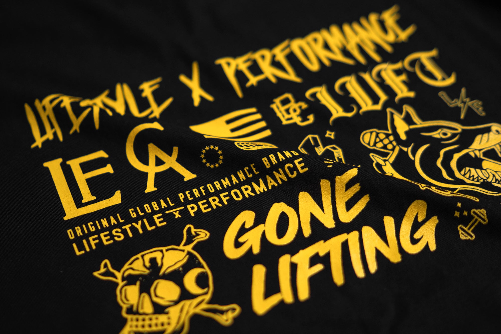 Doodles Heavyweight Tee - Black/Gold