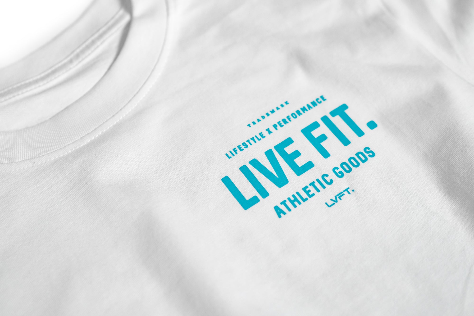 Work Badge Crop Tee - White/Teal