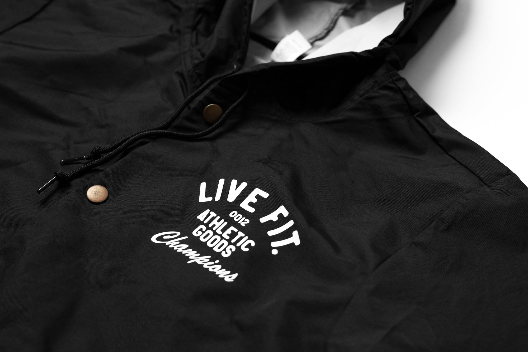 Athletic Goods Hooded Coach Jacket - Black/White