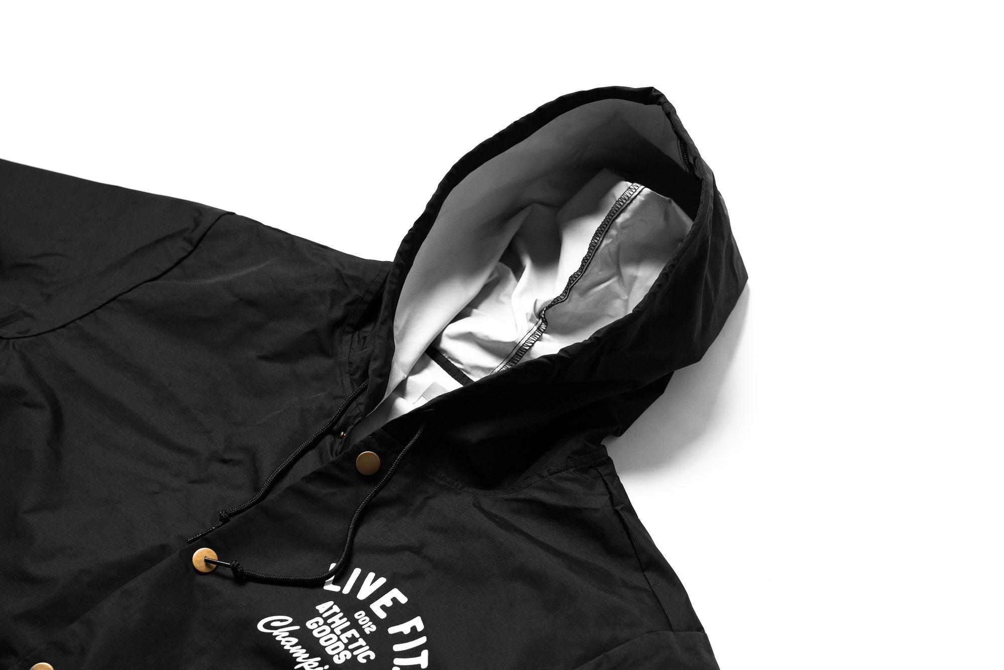 Athletic Goods Hooded Coach Jacket - Black/White