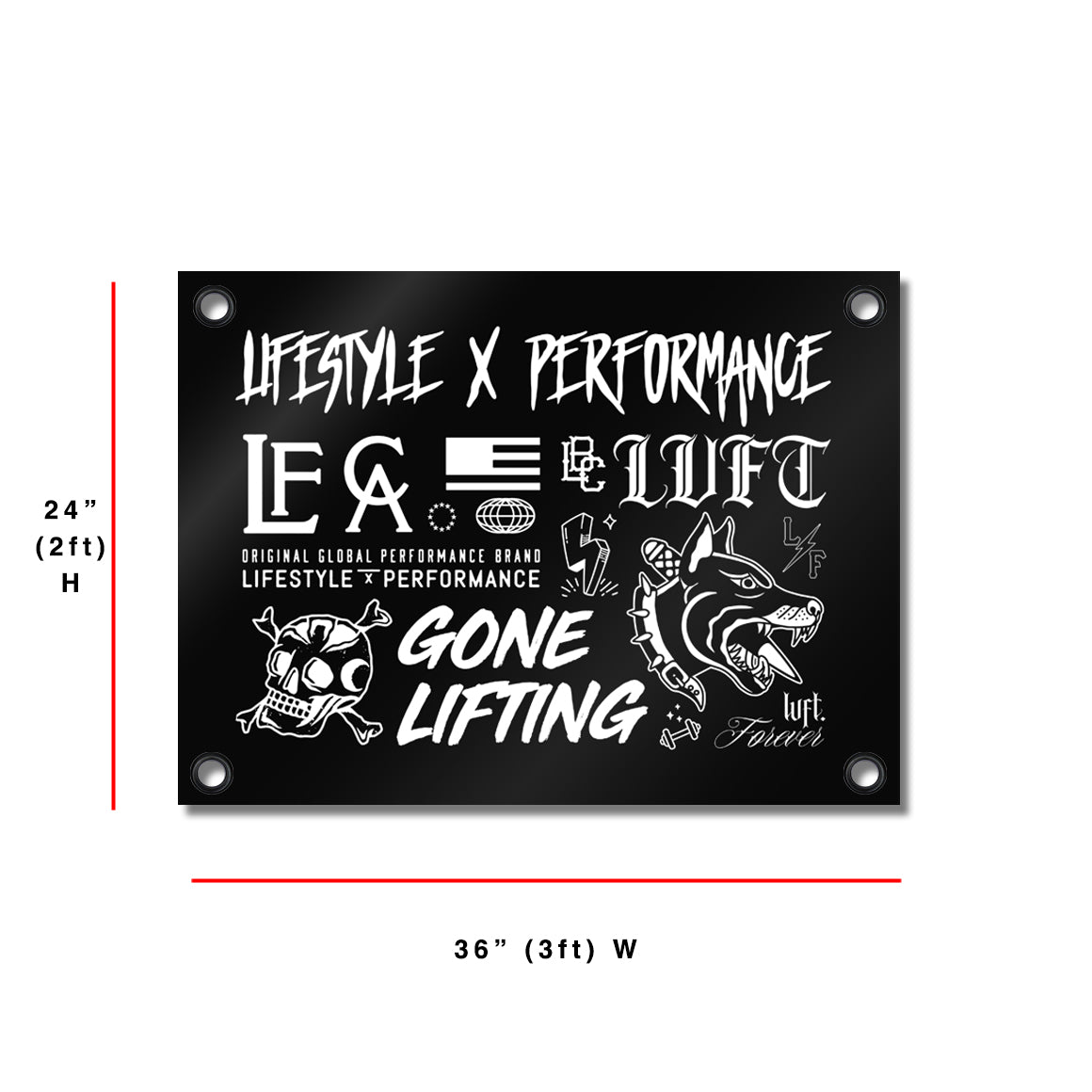 Doodles Banner - Black/White