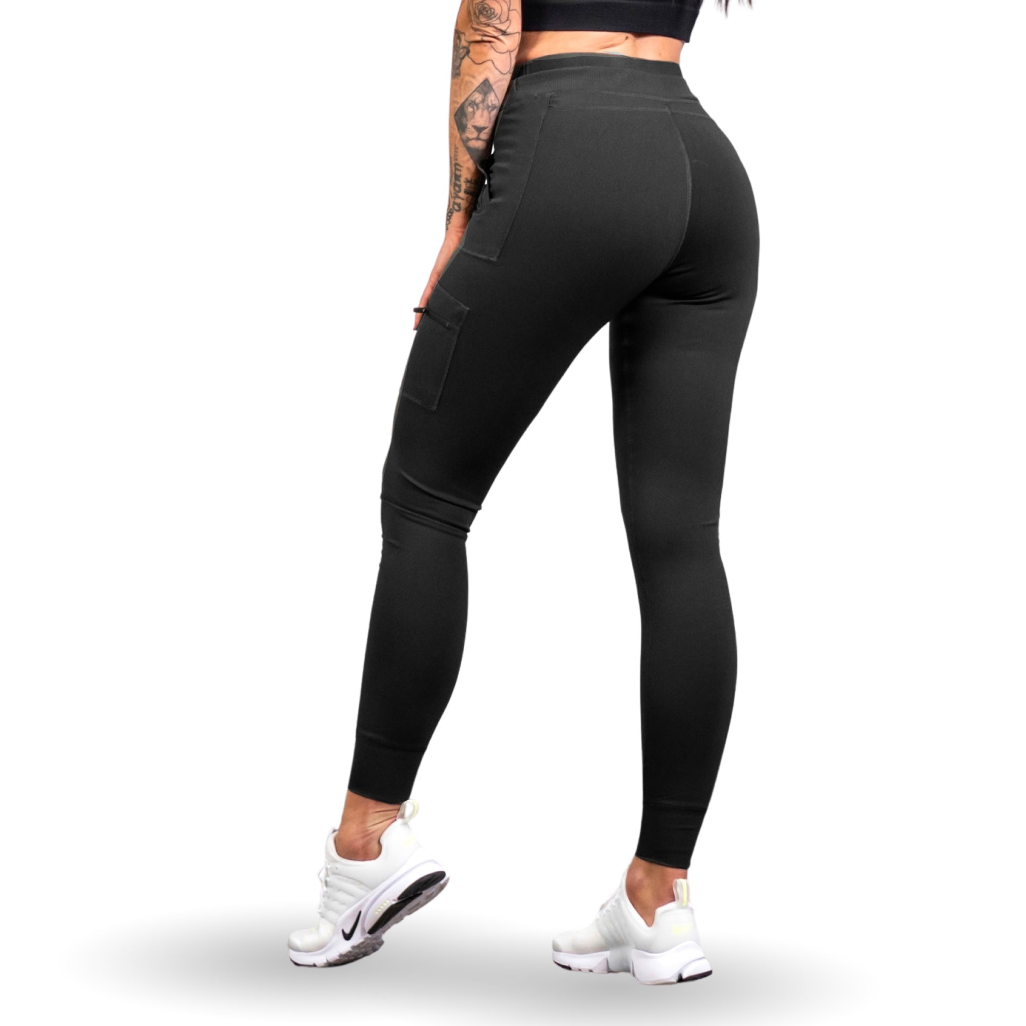 Hybrid Cargo Leggings - Black