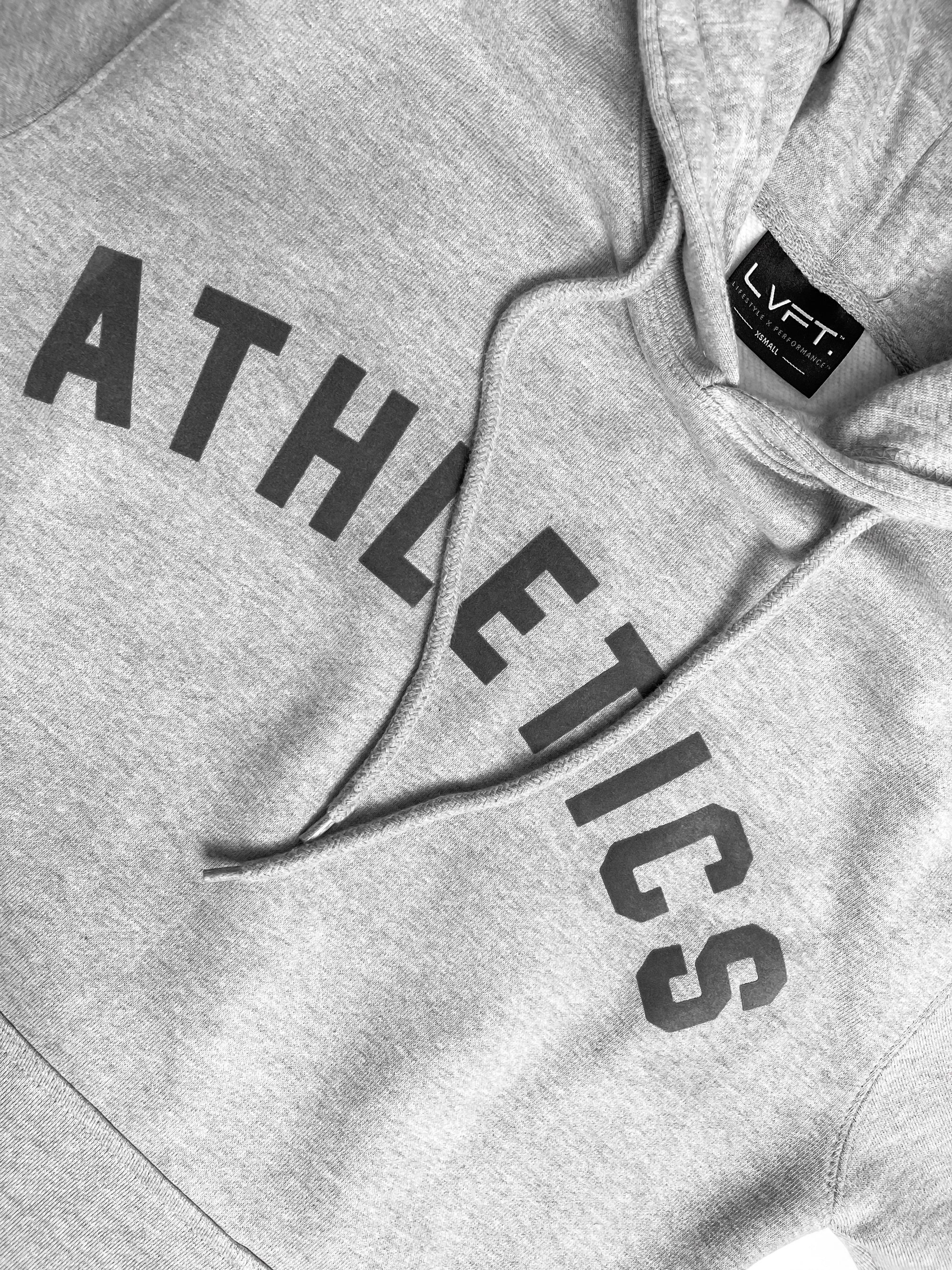 Athletics Short Sleeve Hoodie-Grey