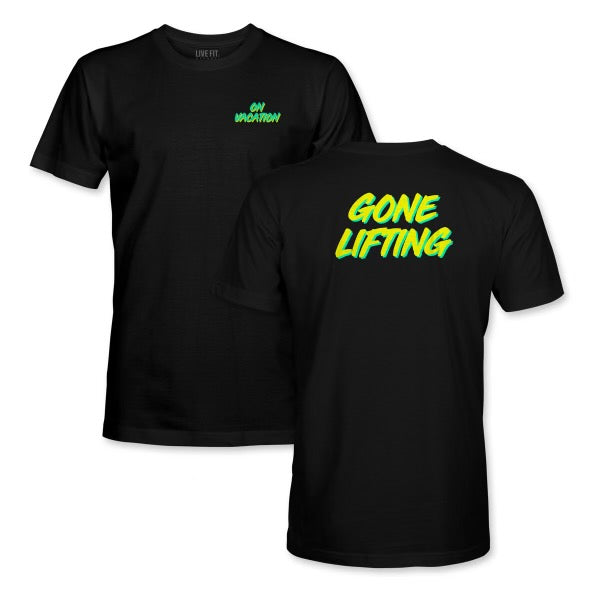 Gone Lifting Tee - Green/Yellow