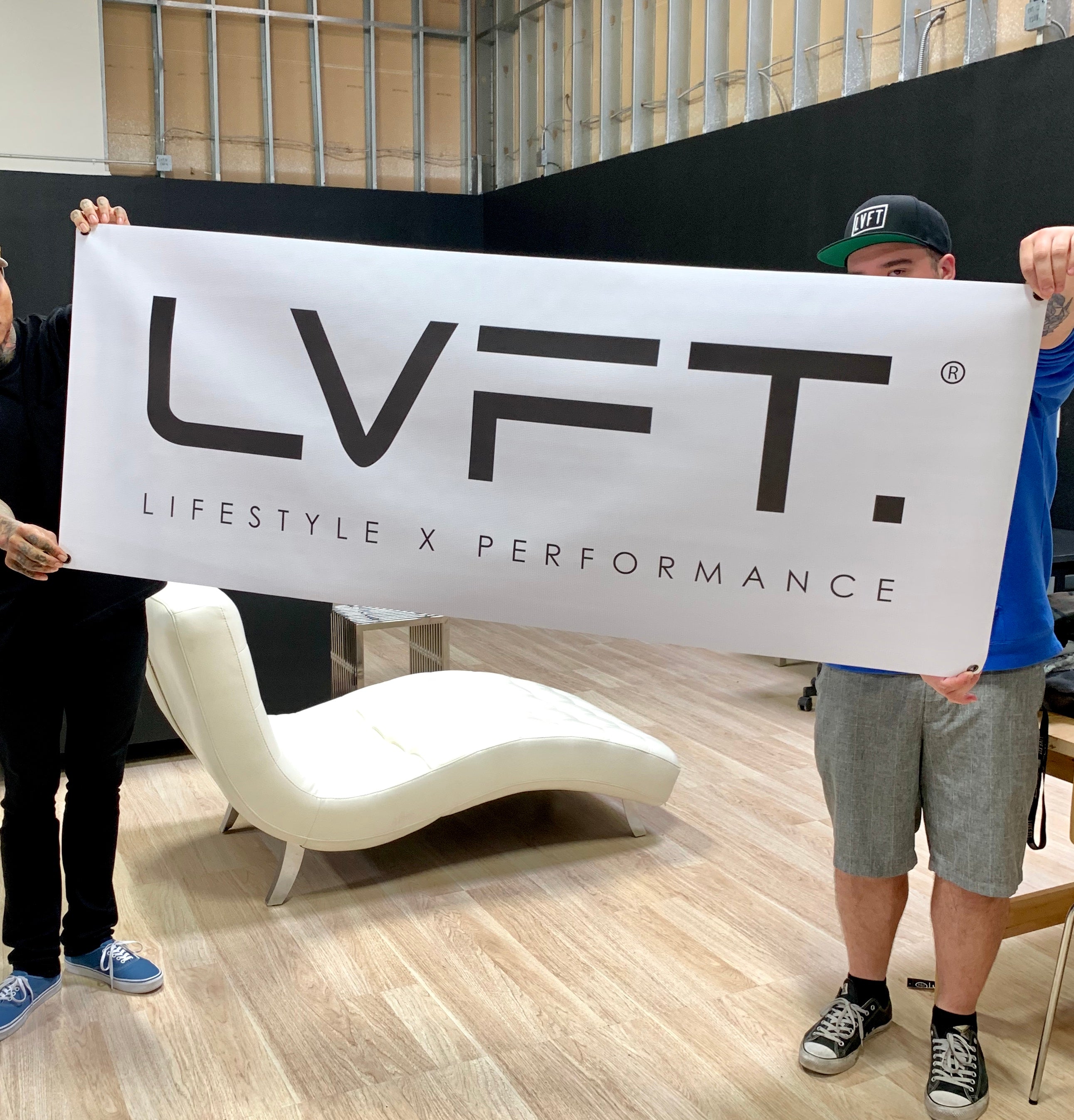 Live Fit Apparel LVFT Vinyl Banner - White - LVFT 