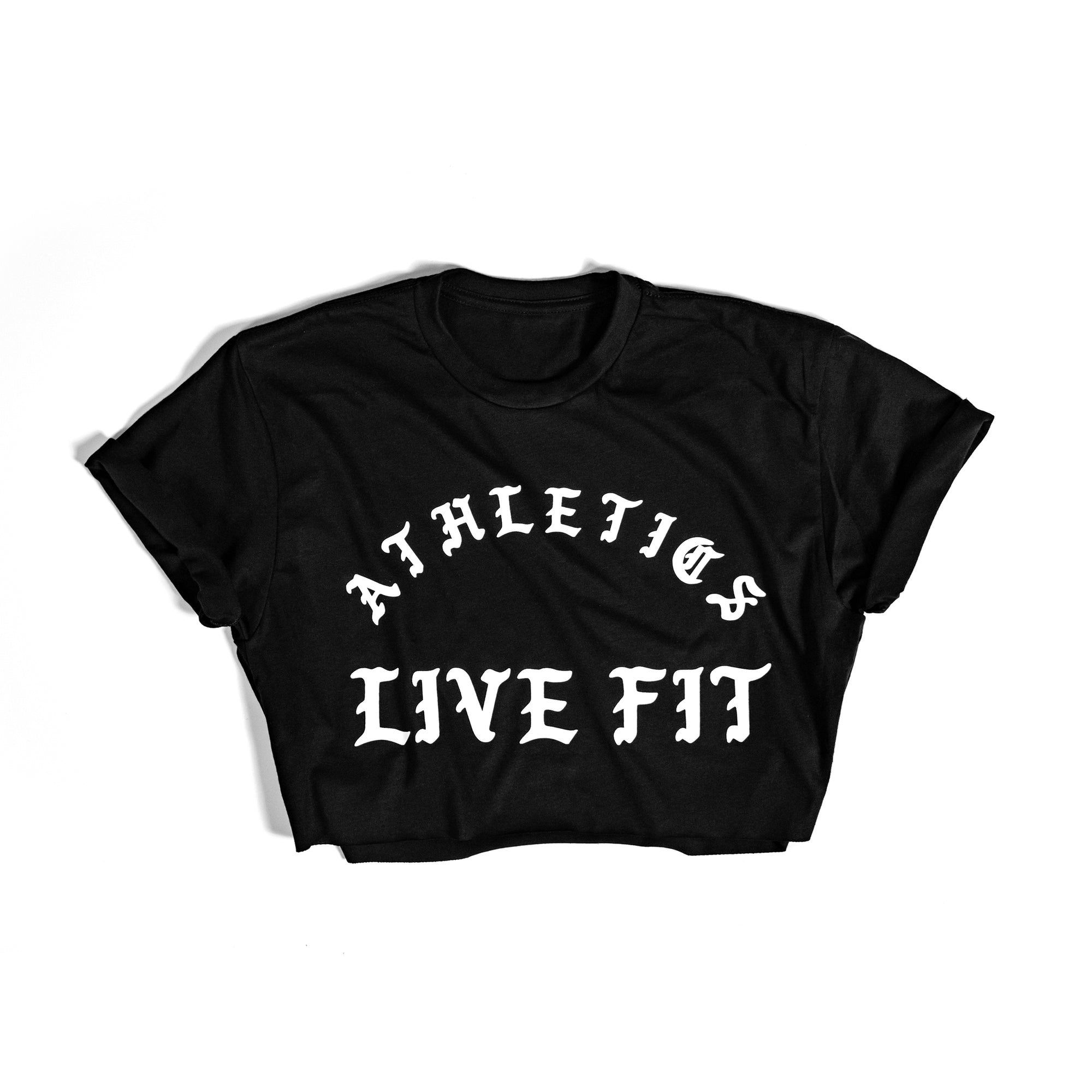 Iron Athletics Crop Tee - Black/White