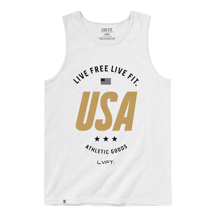 Live Fit Apparel Live Free Tank - White - LVFT 