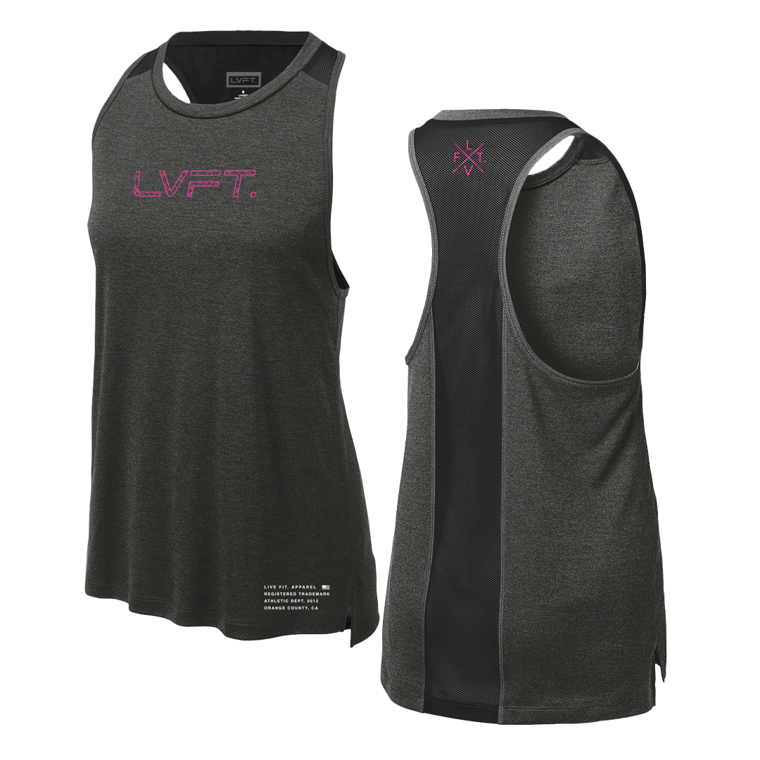 Ladies Vector Tank - Black / Pink