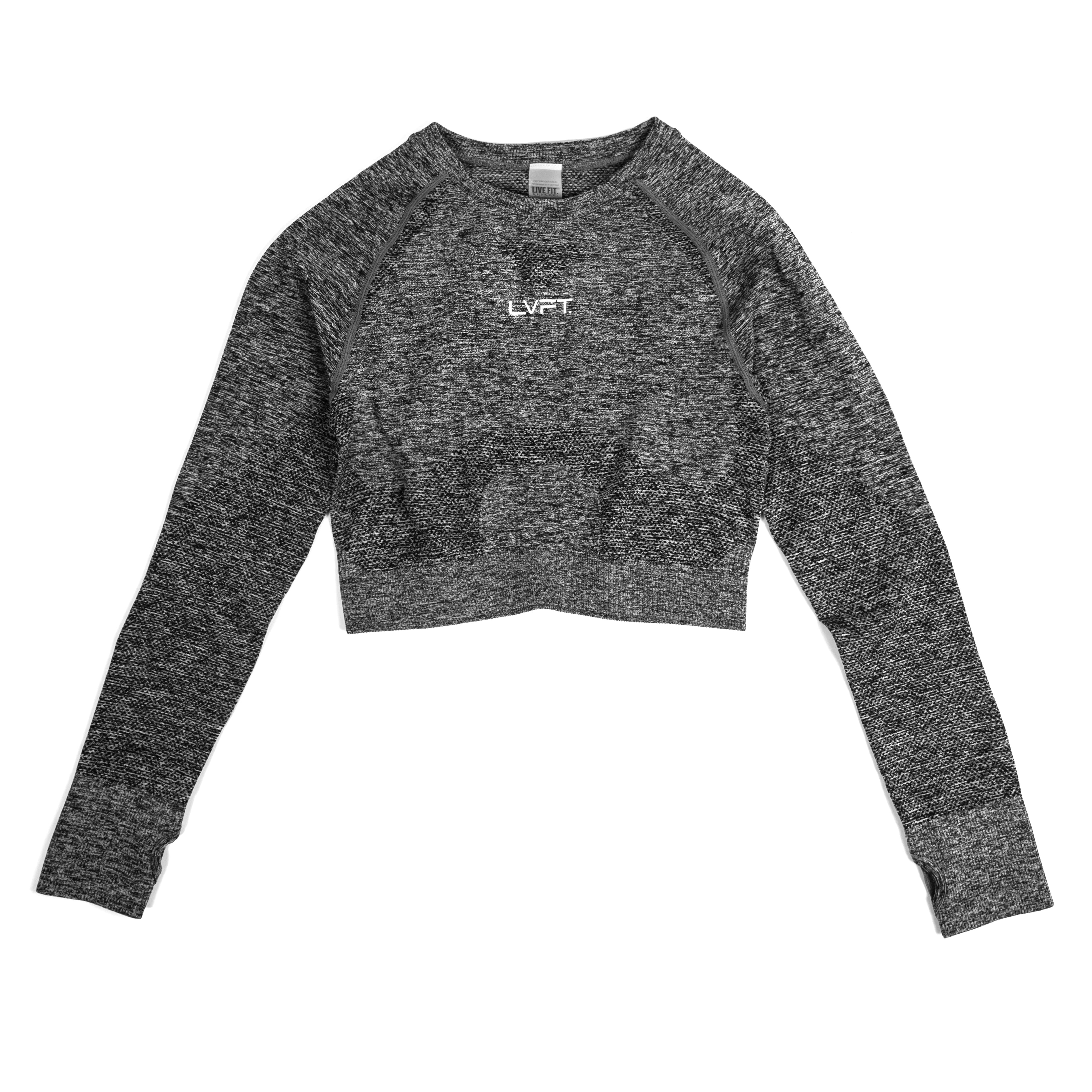 Seamless Long Sleeve Crop  - Heather grey