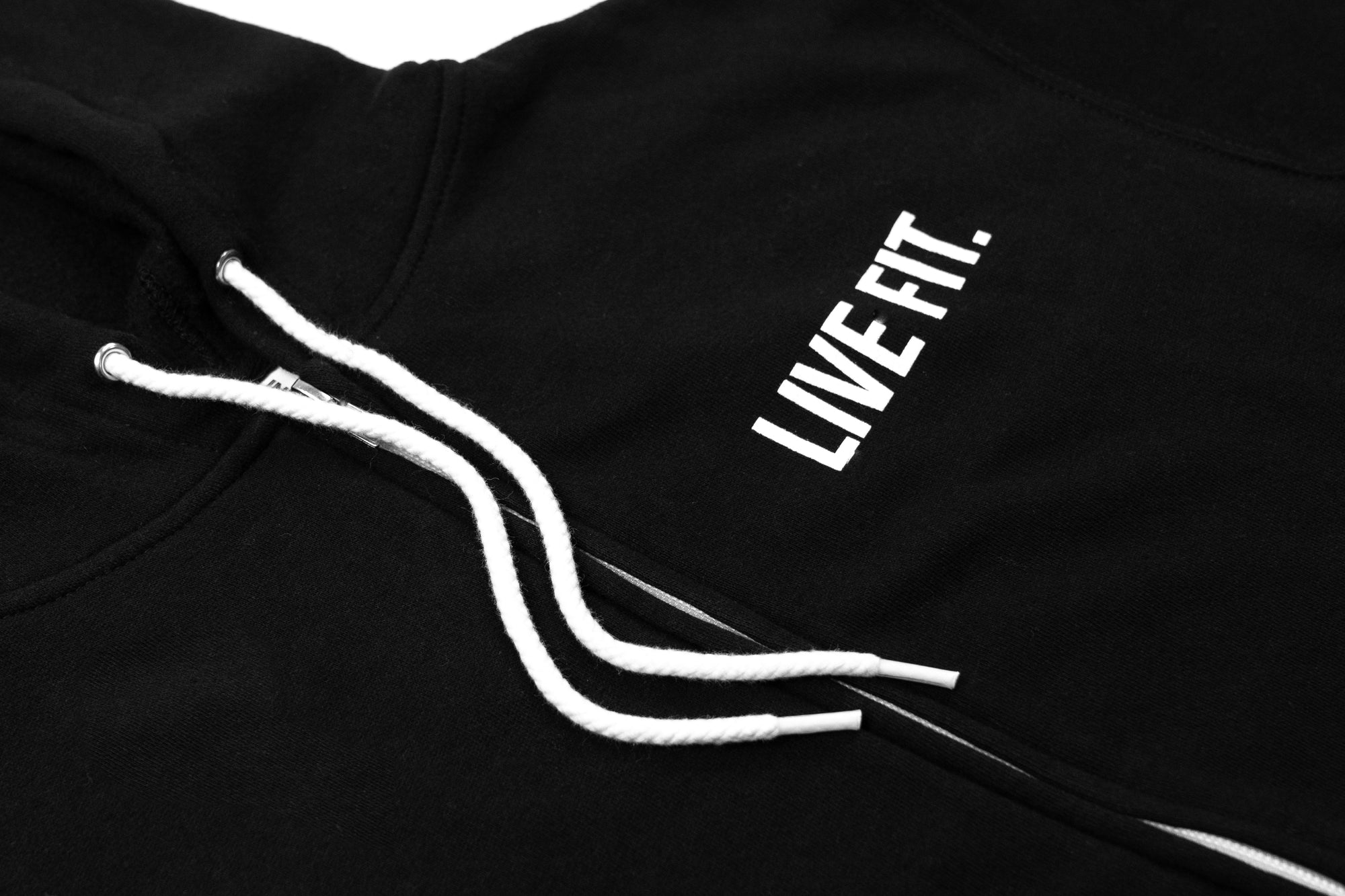 International Zip Up Hoodie - Black / White