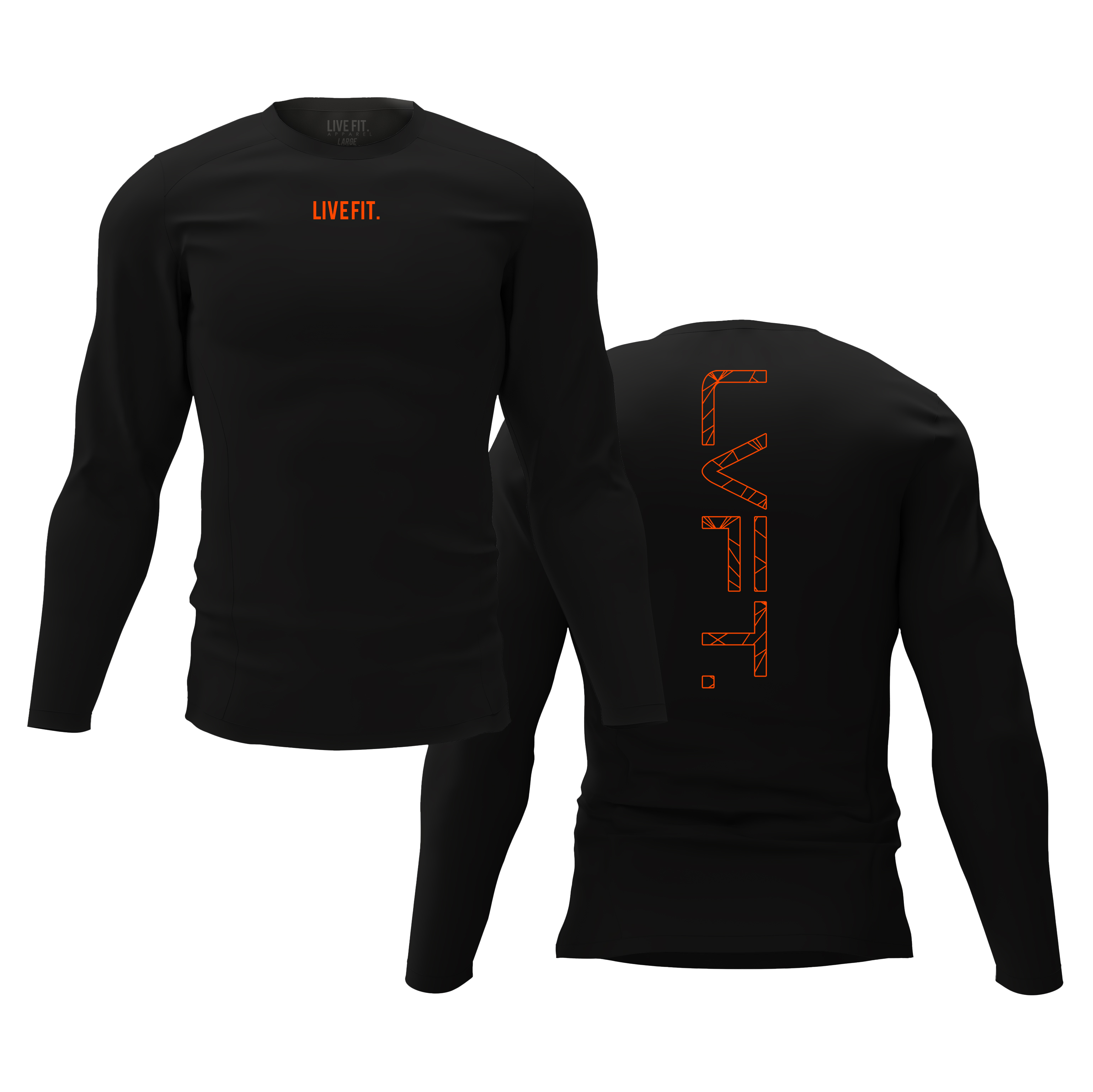 Vector Rash Guard - Black / Orange