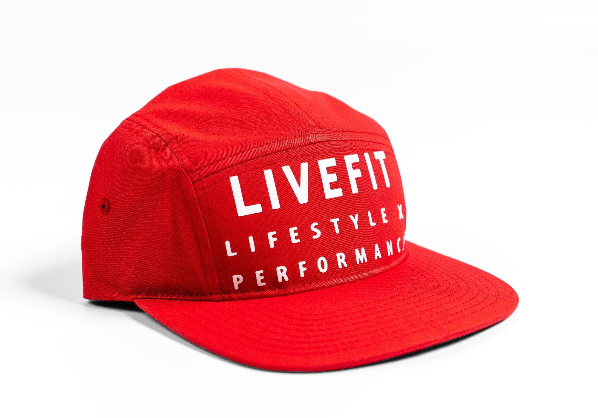 Vision 5 Panel Camper Cap - Red