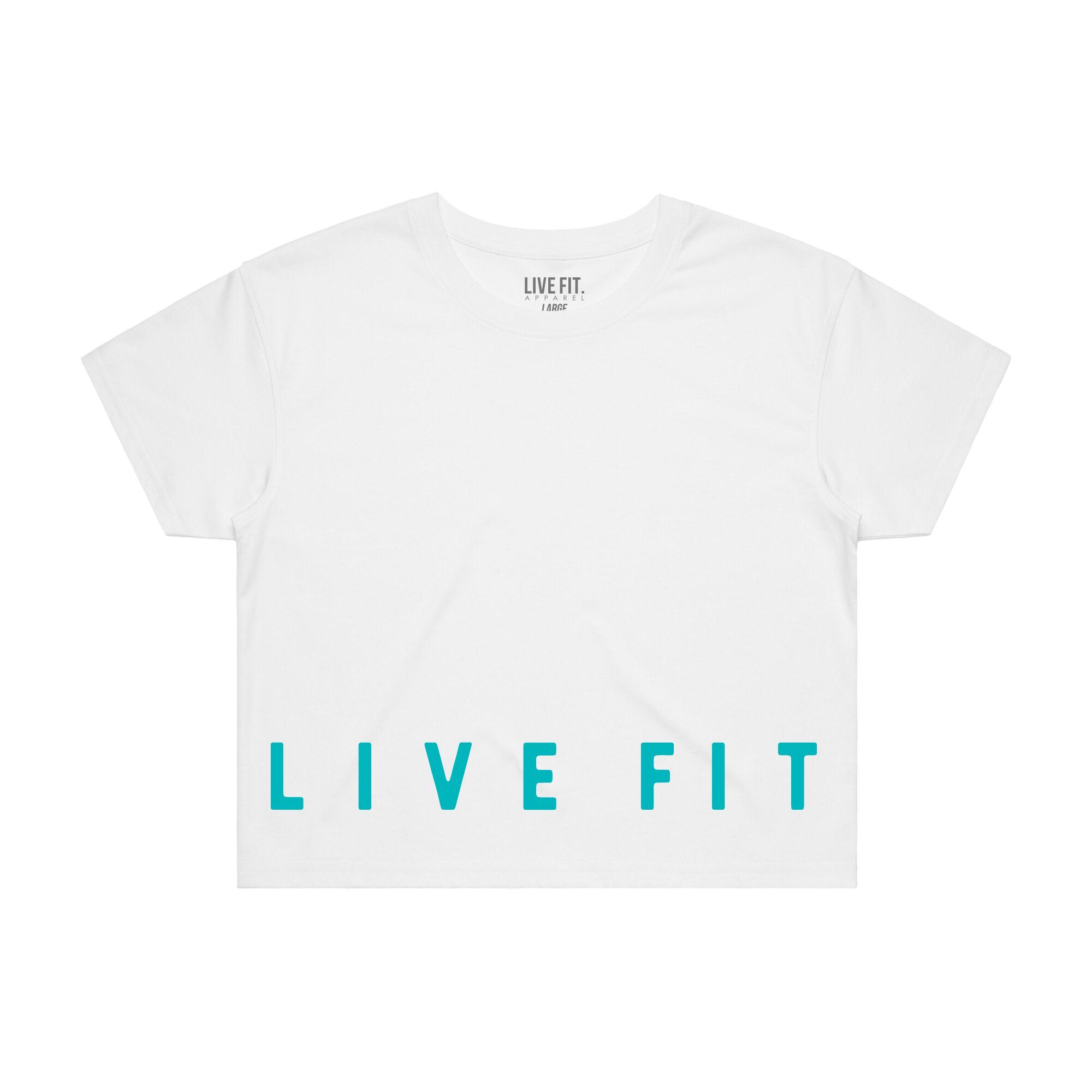 Impact Crop Tee - White / Teal