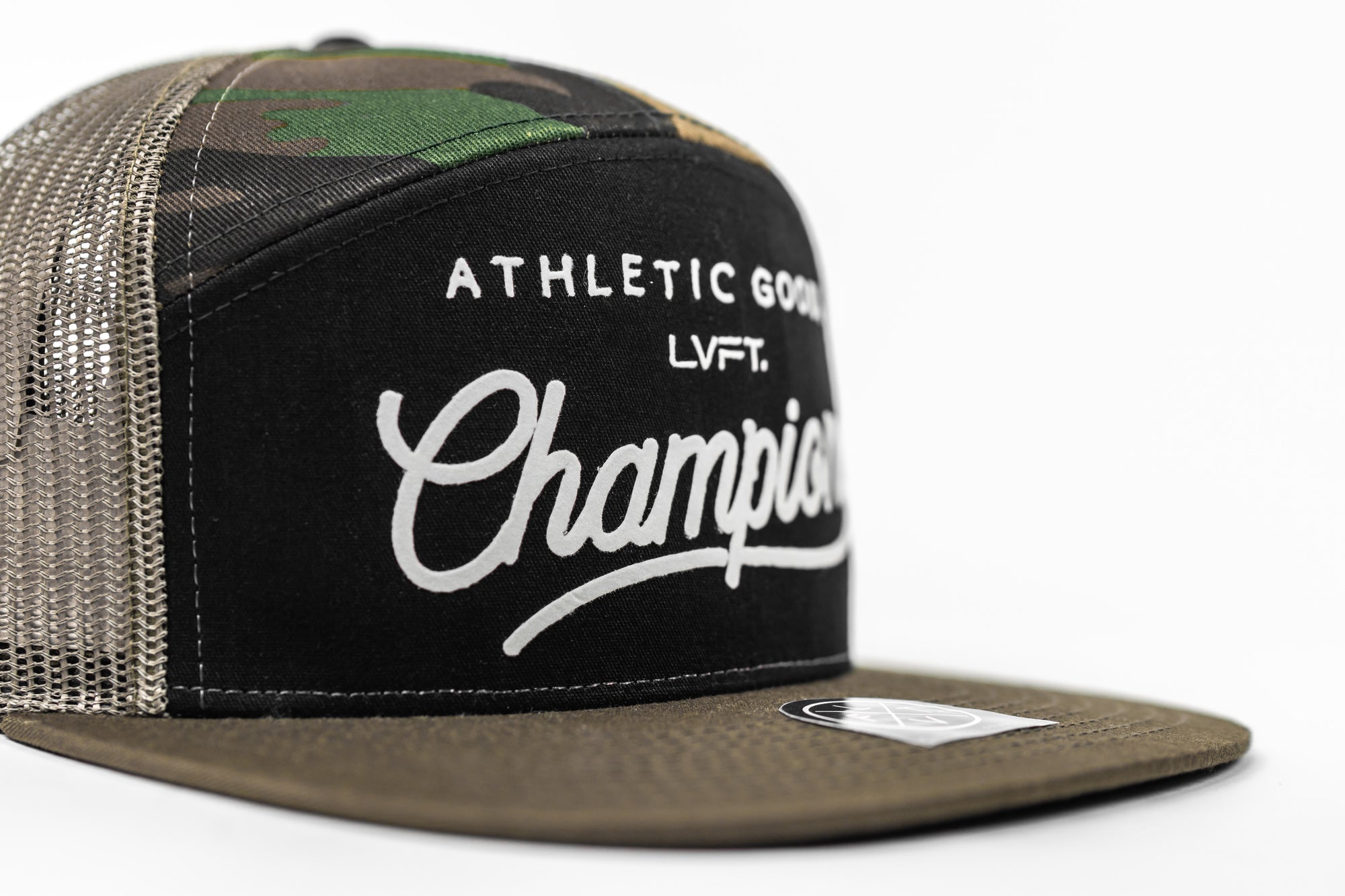 Champions 7 Panel Snapback - Black/ Camo