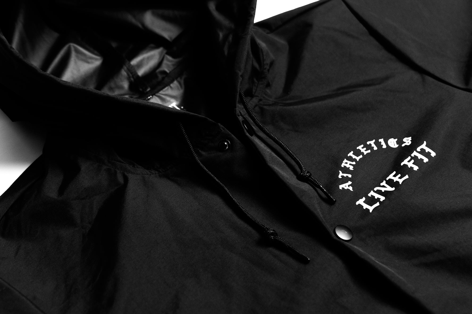 Iron Athletics Hooded Coach Jacket - Black/White