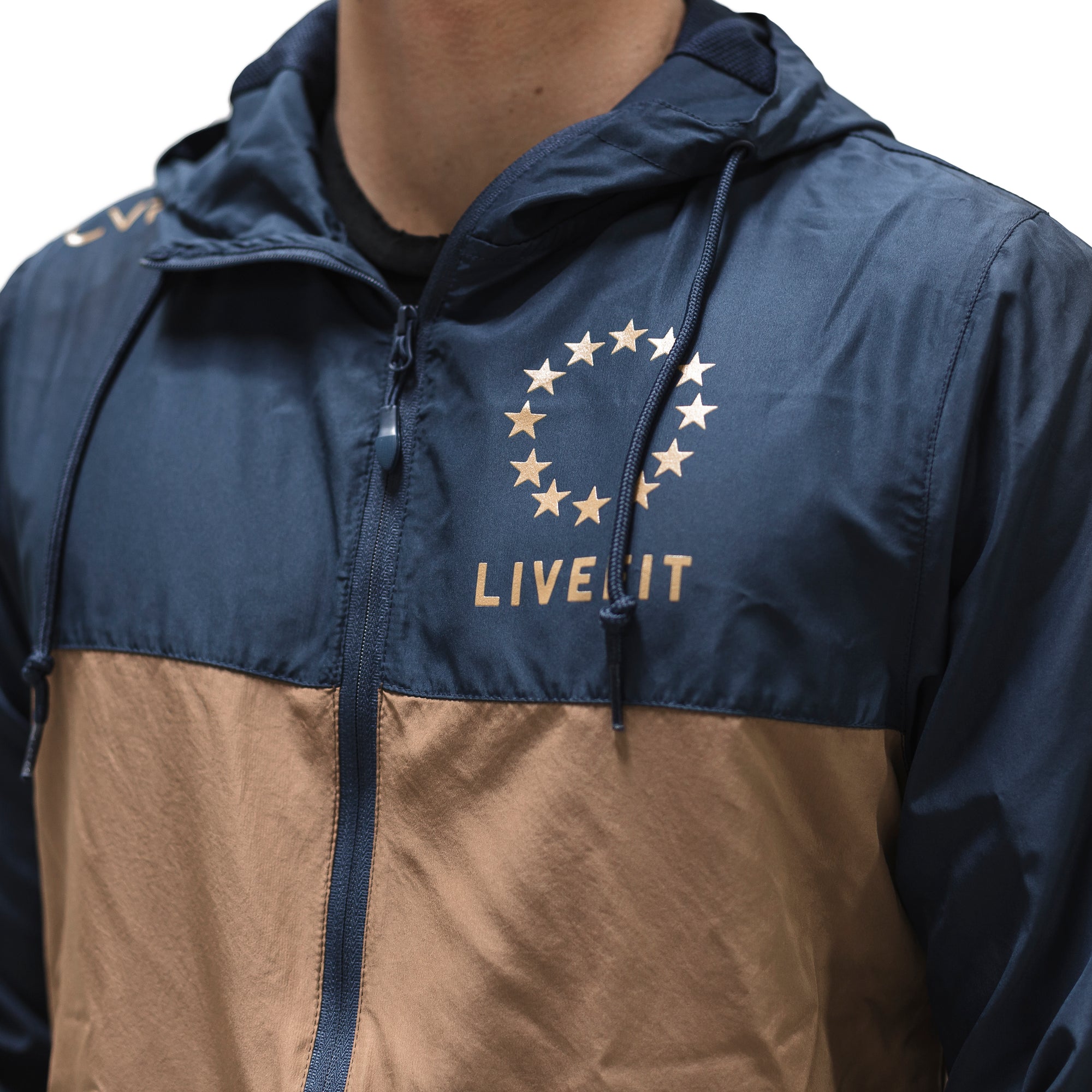 Live Fit Apparel Hardline Windbreaker- Navy/Copper - LVFT 